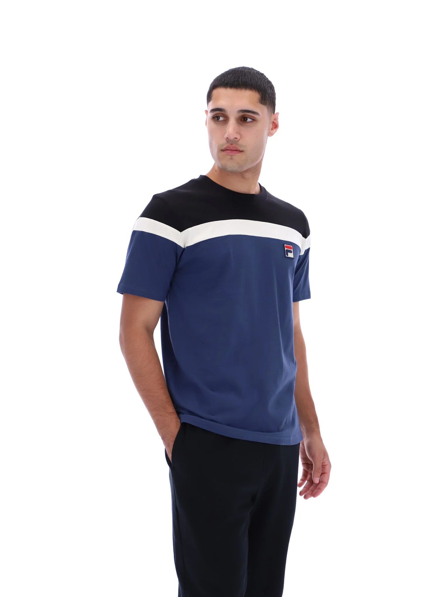 Fila Navy Aiden Cut and Sew T-Shirt - Image 3