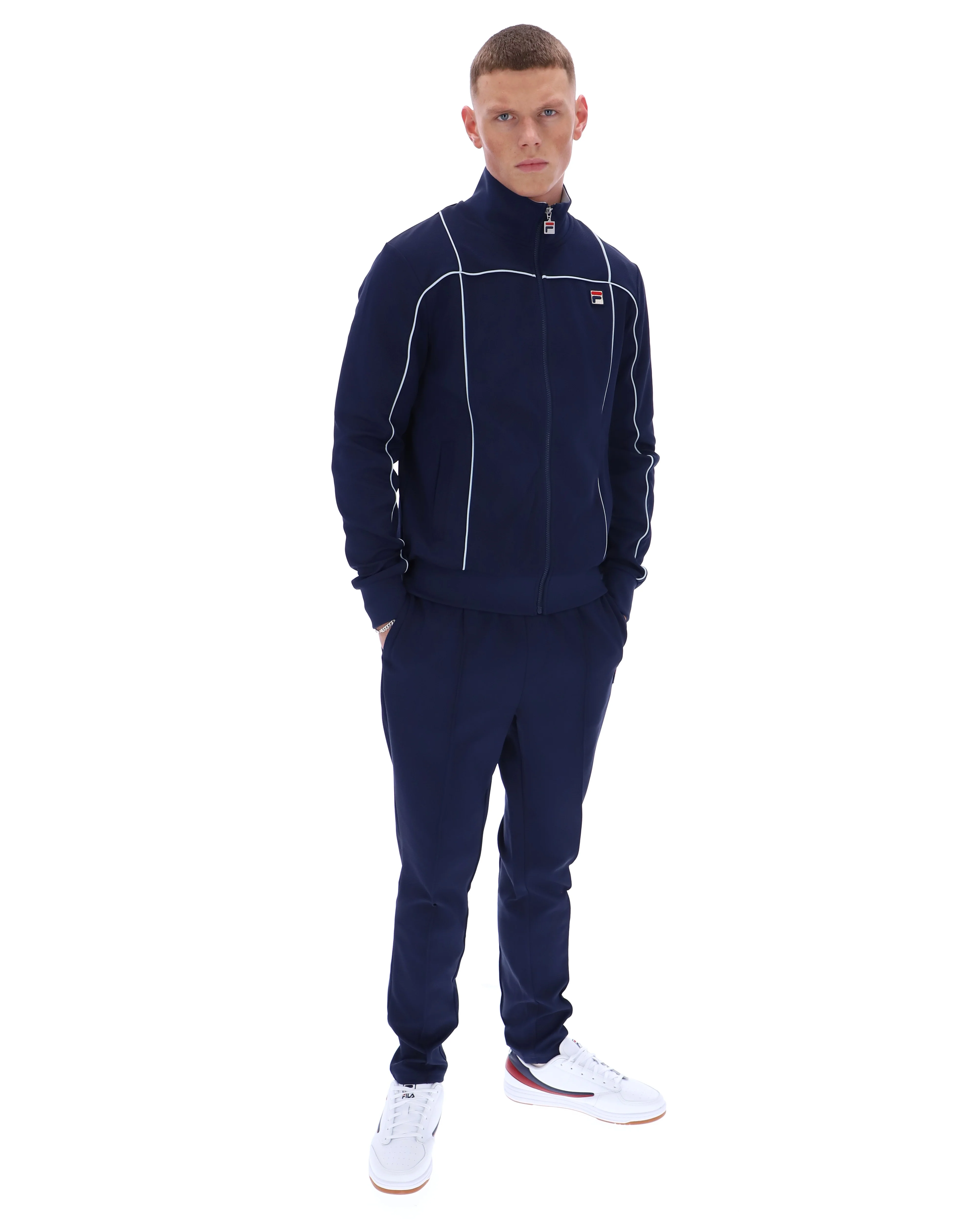 Fila Navy Armando Contrasting Piping Track Top - Image 3