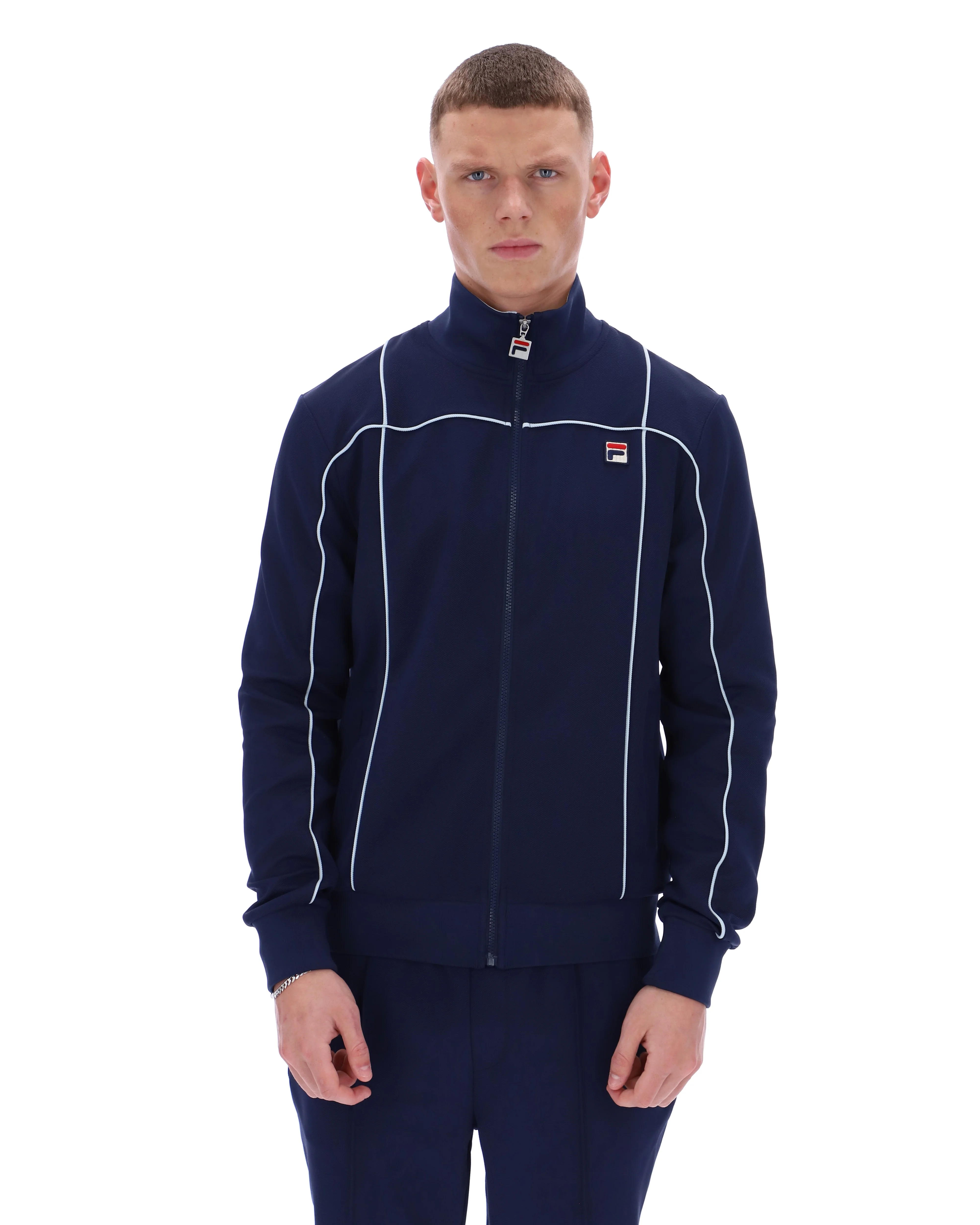 Fila Navy Armando Contrasting Piping Track Top - Image 4