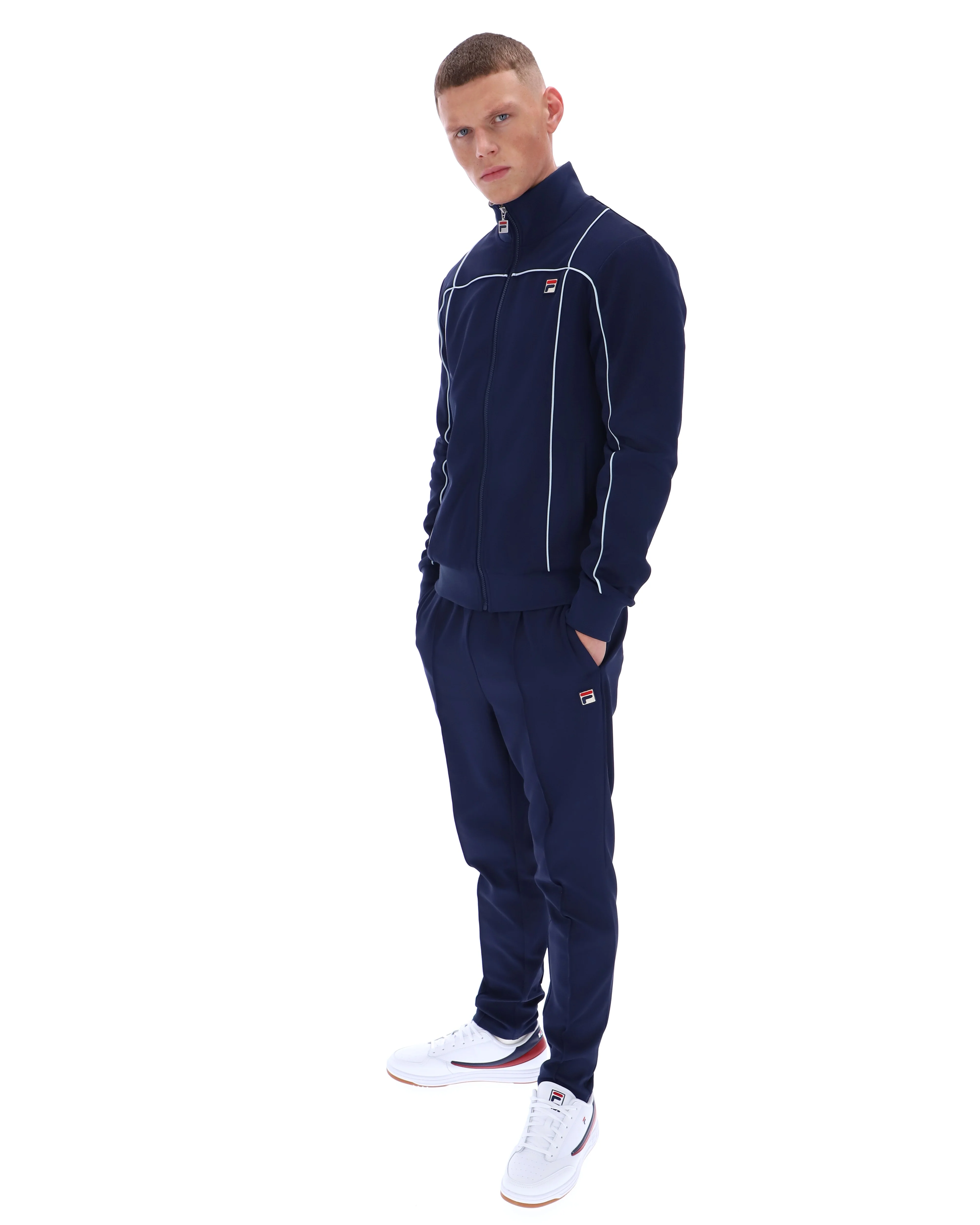 Fila Navy Armando Contrasting Piping Track Top - Image 5