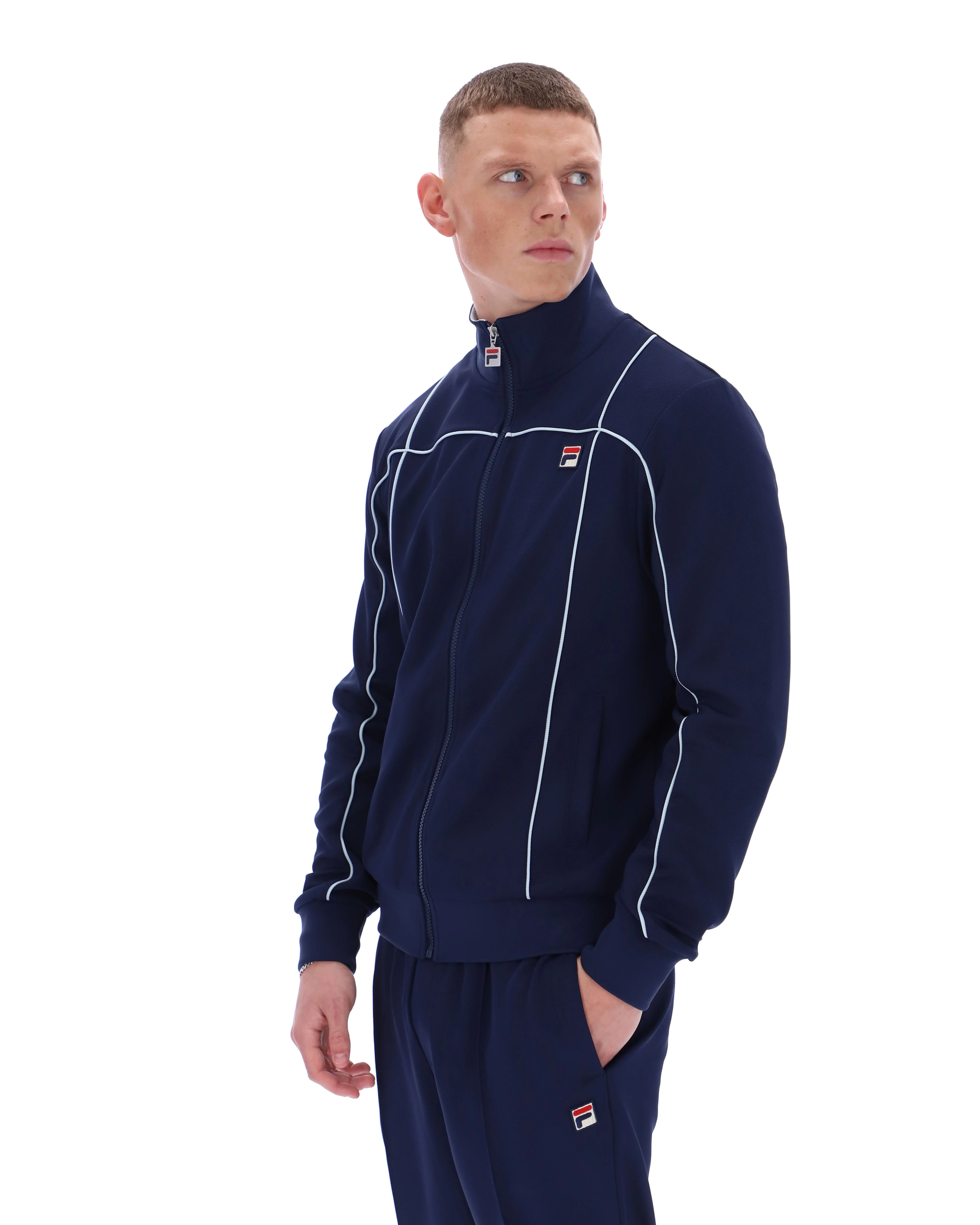 Fila Navy Armando Contrasting Piping Track Top - Image 6