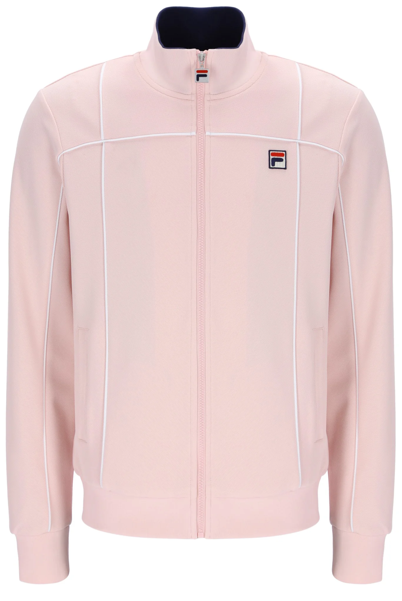 Pale Pink Armando Contrasting Piping Track Top - Image 2
