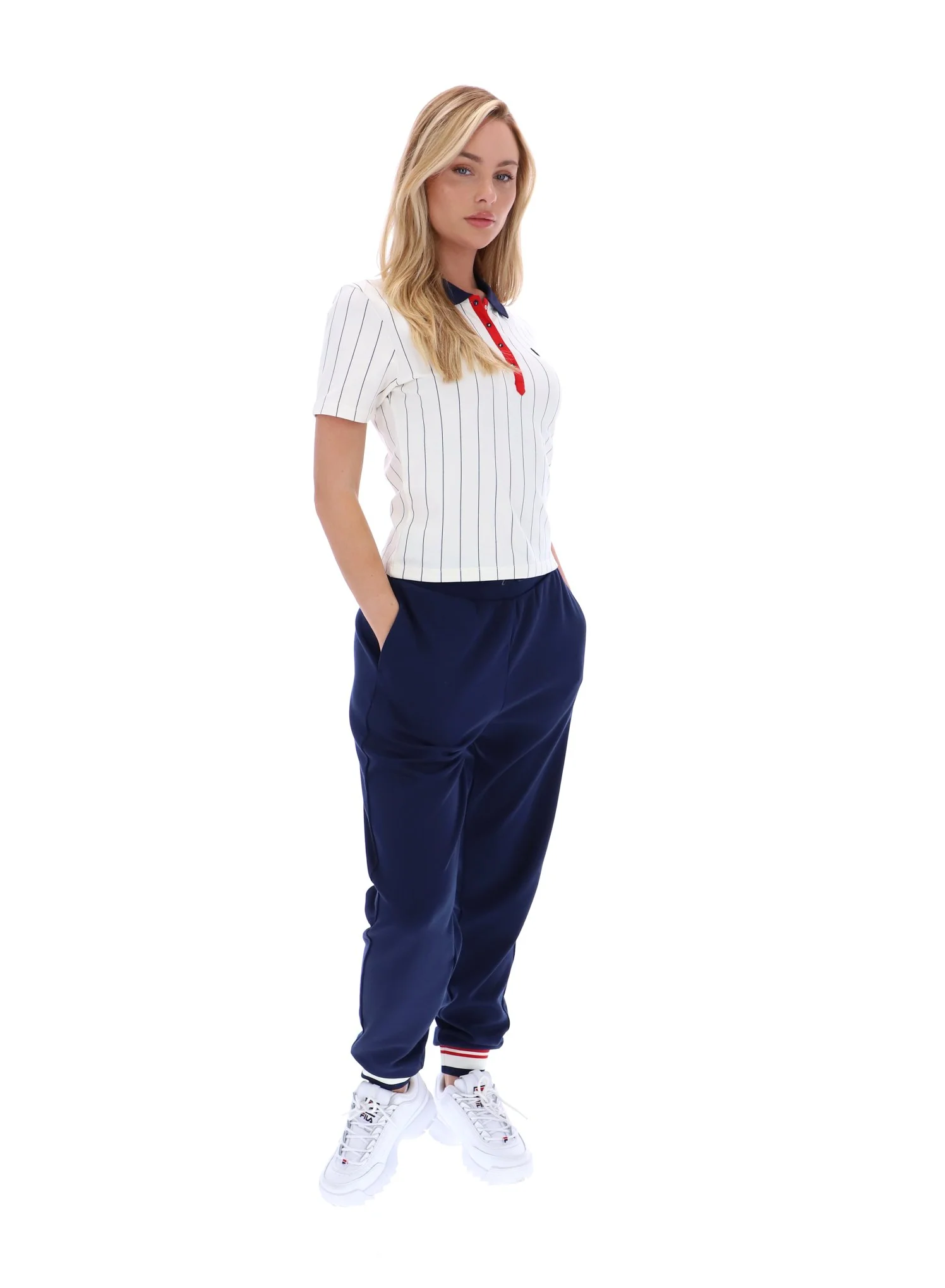 Gardenia Bai Fitted BB1 Pinstripe Polo - Image 7