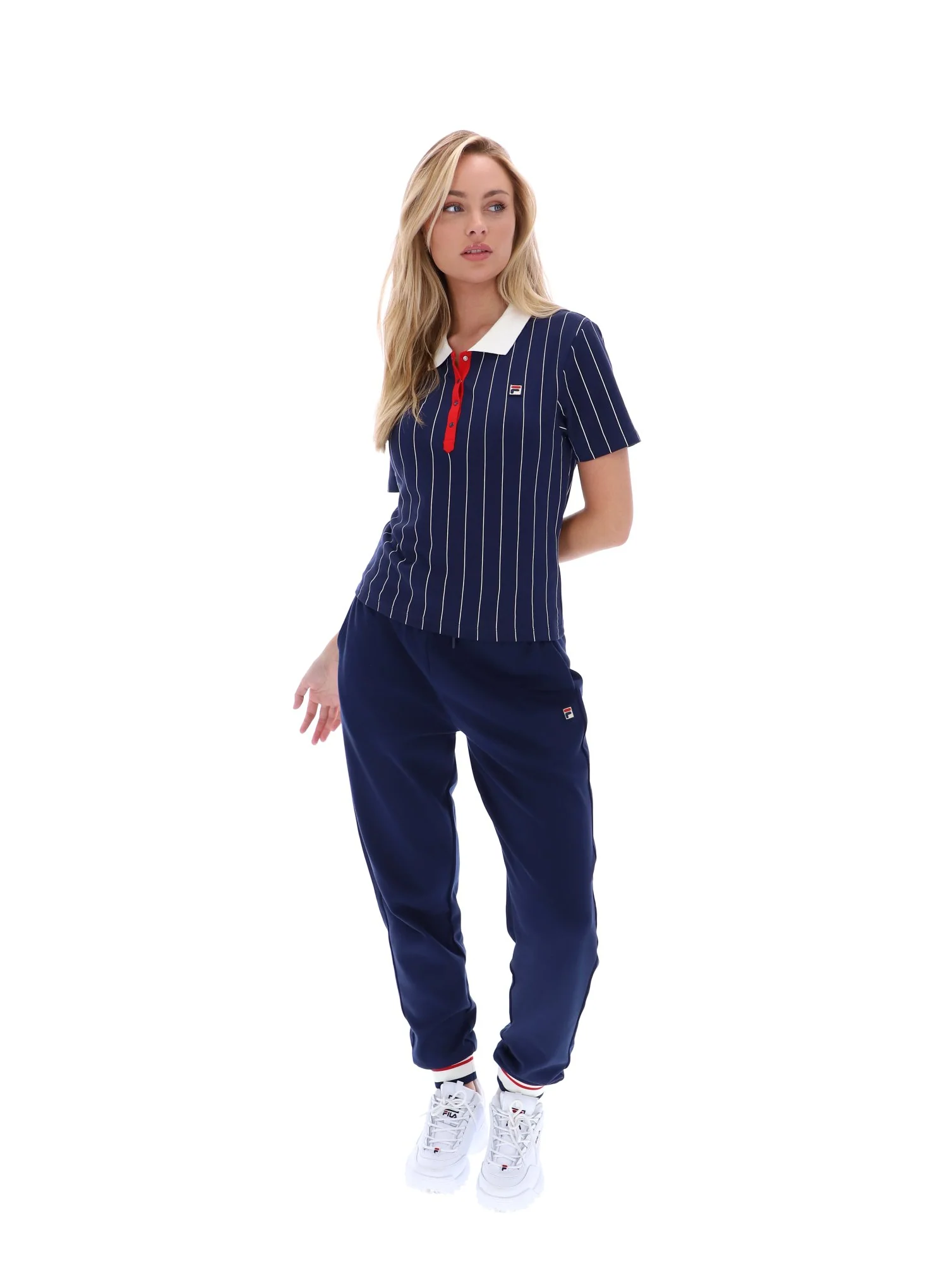 Fila Navy Bai Fitted BB1 Pinstripe Polo - Image 3