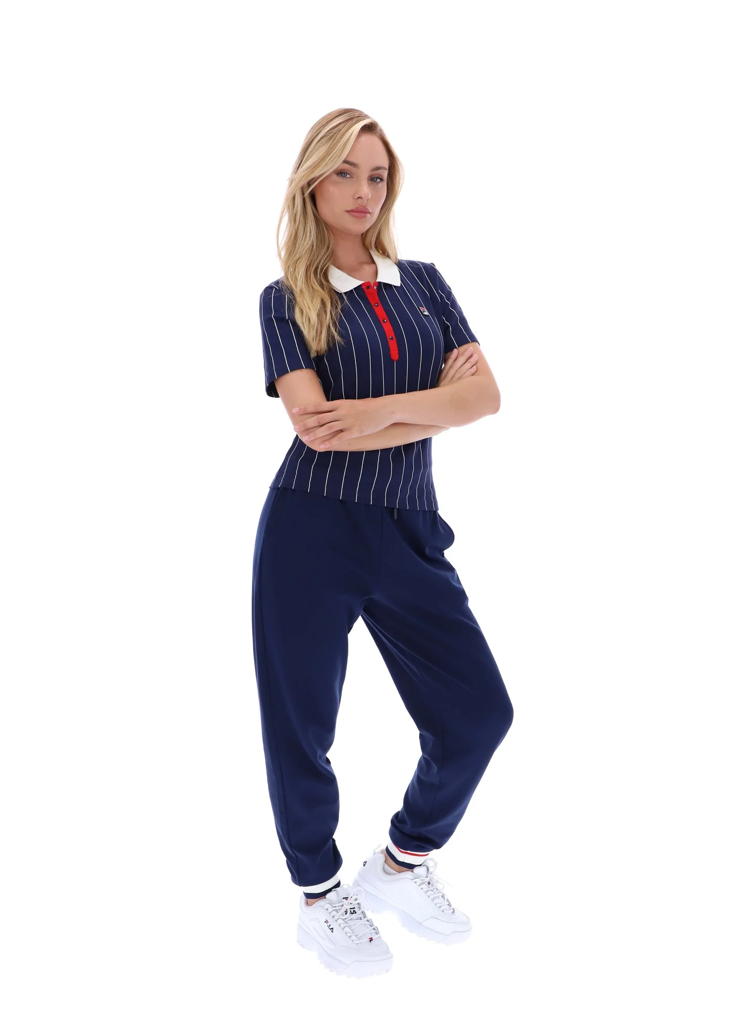 Fila Navy Bai Fitted BB1 Pinstripe Polo - Image 5