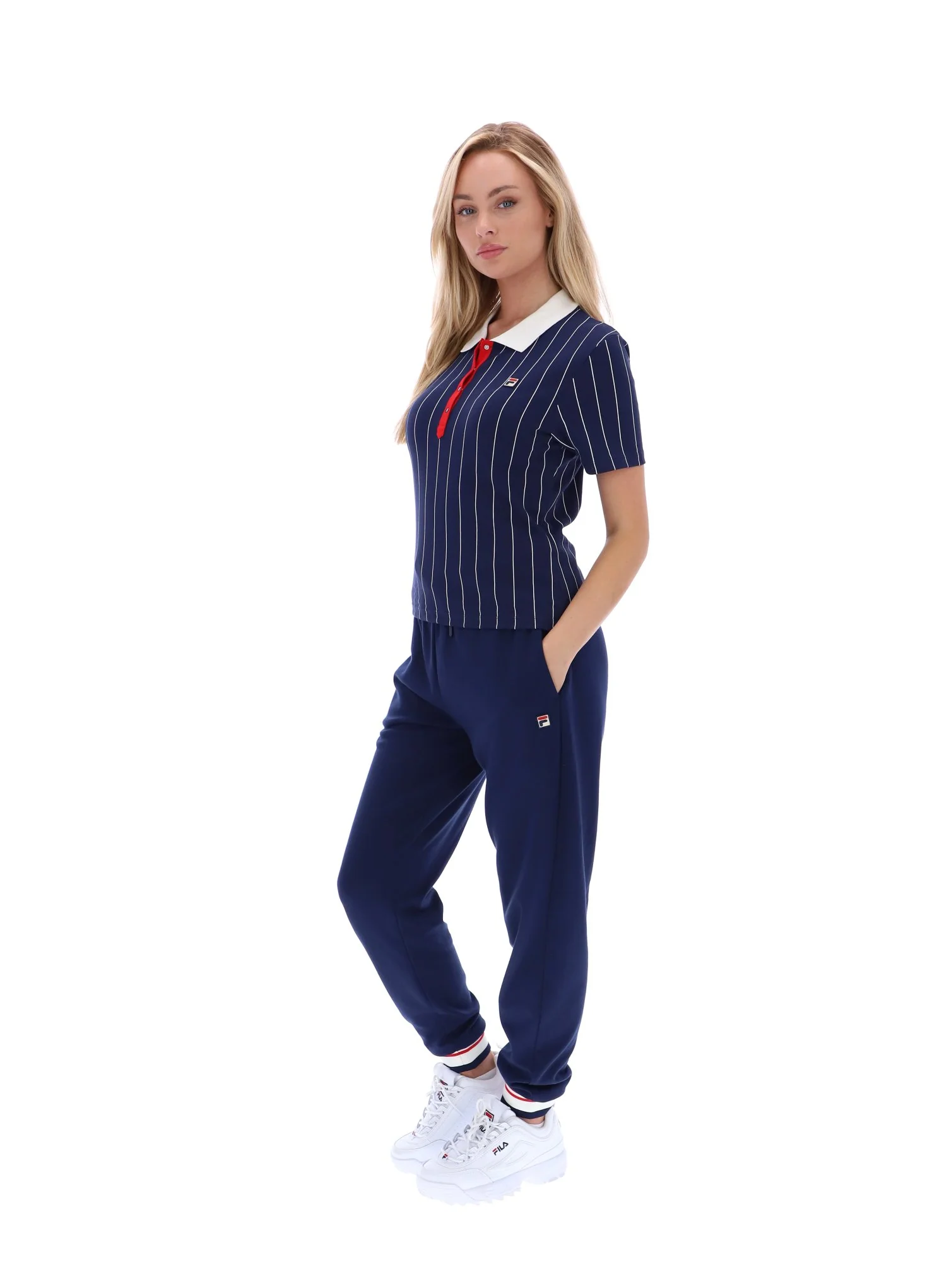 Fila Navy Bai Fitted BB1 Pinstripe Polo - Image 7