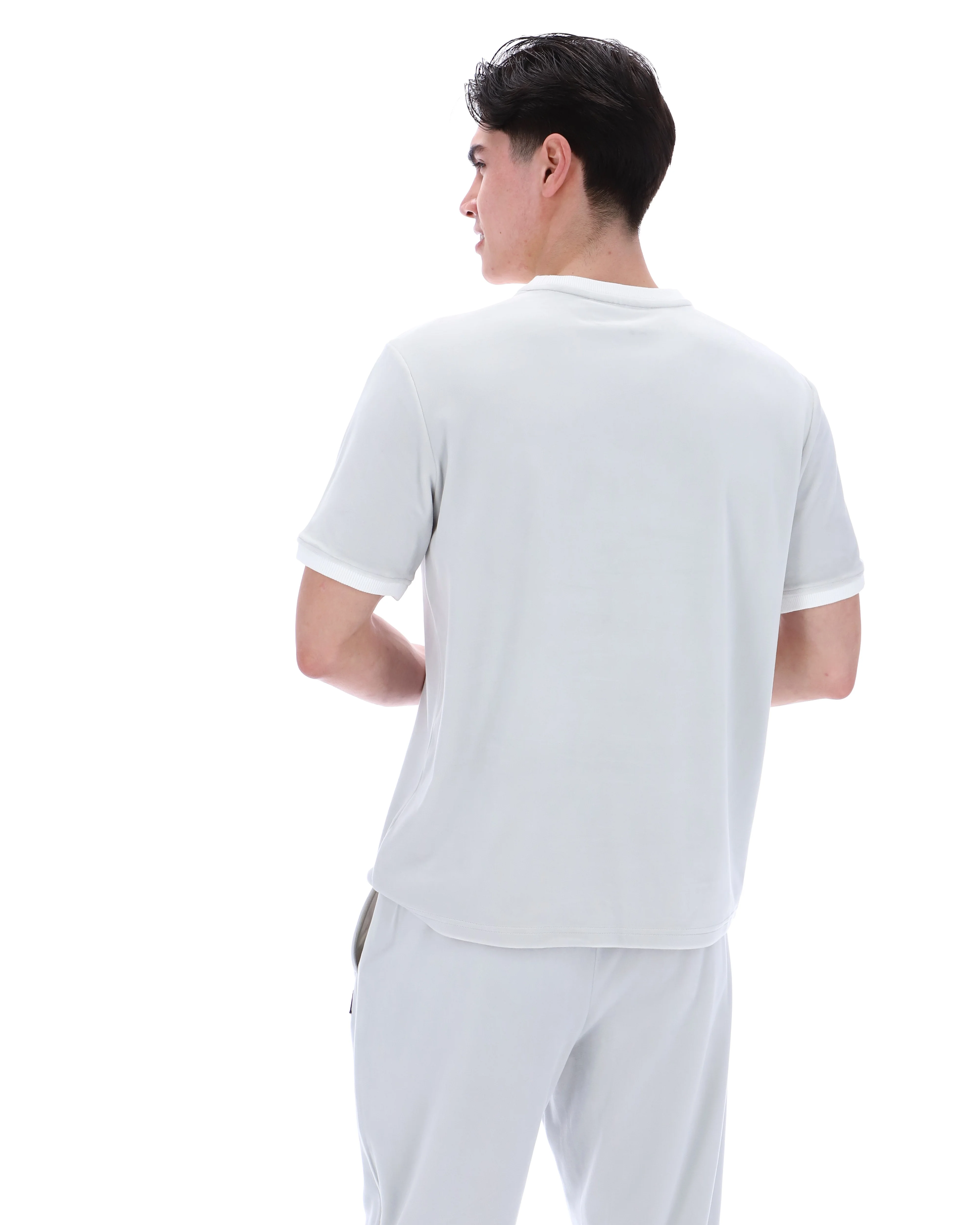 Dawn Blue Basilio Velour Tee - Image 8