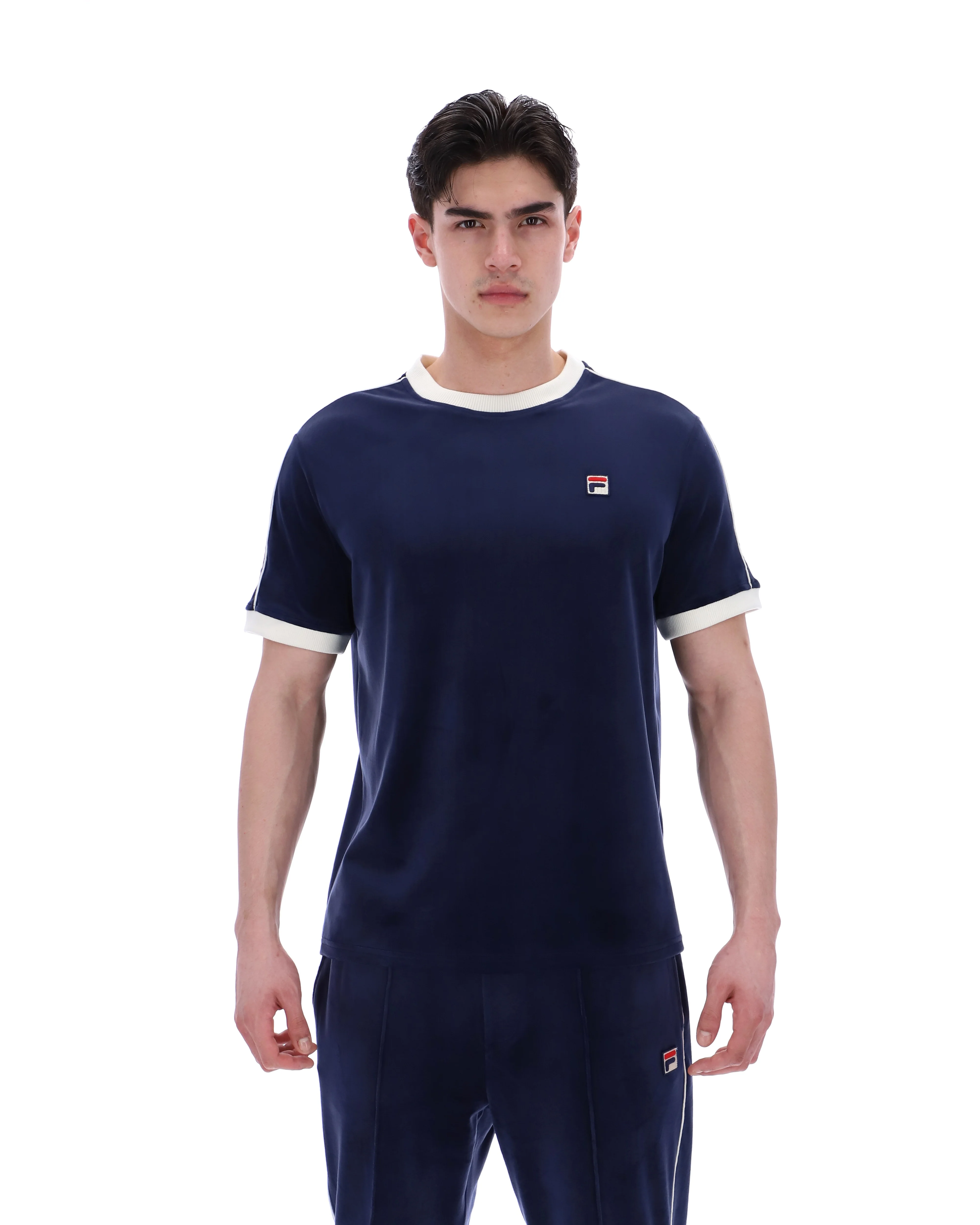 Fila Navy Basilio Velour Tee