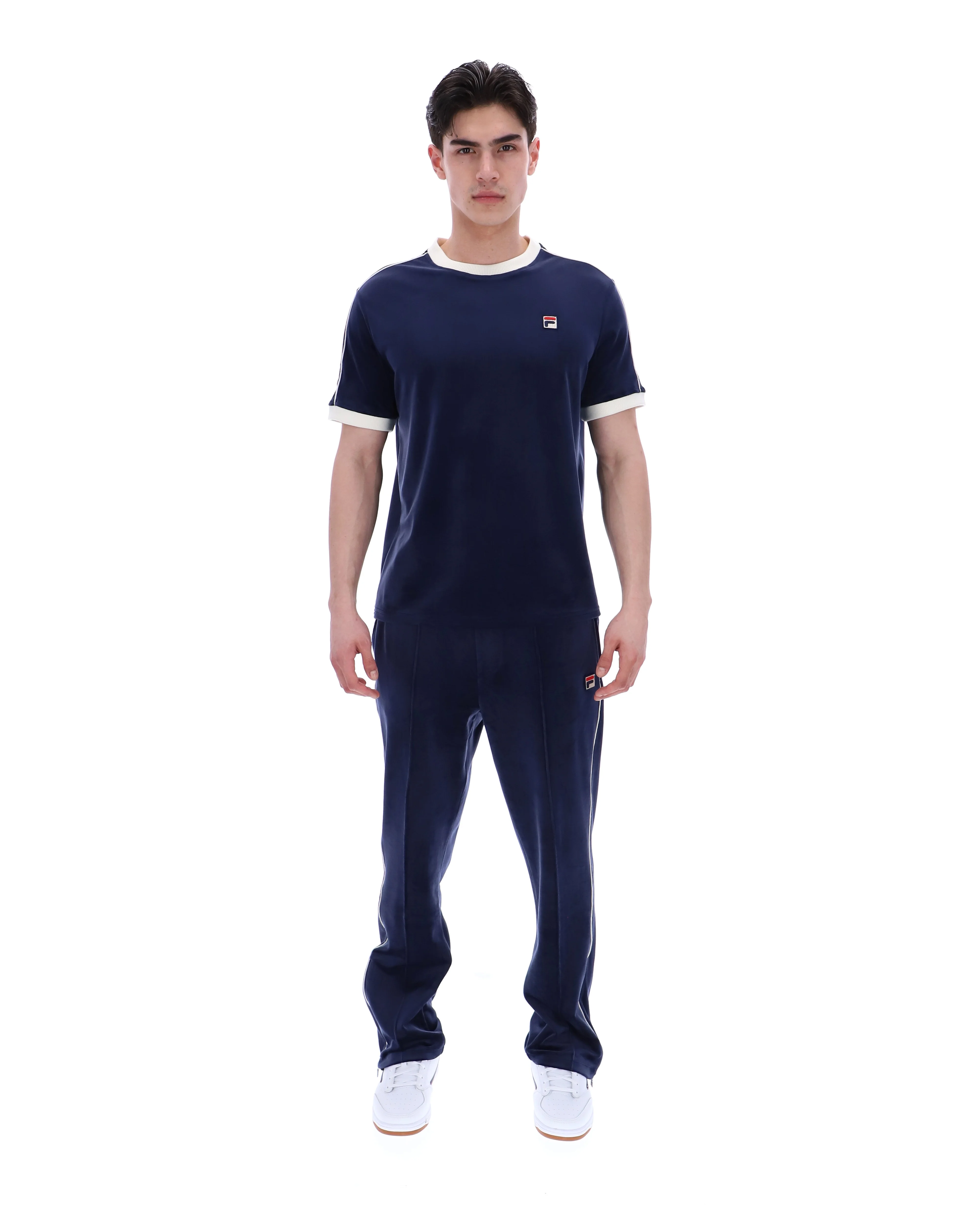 Fila Navy Basilio Velour Tee - Image 4