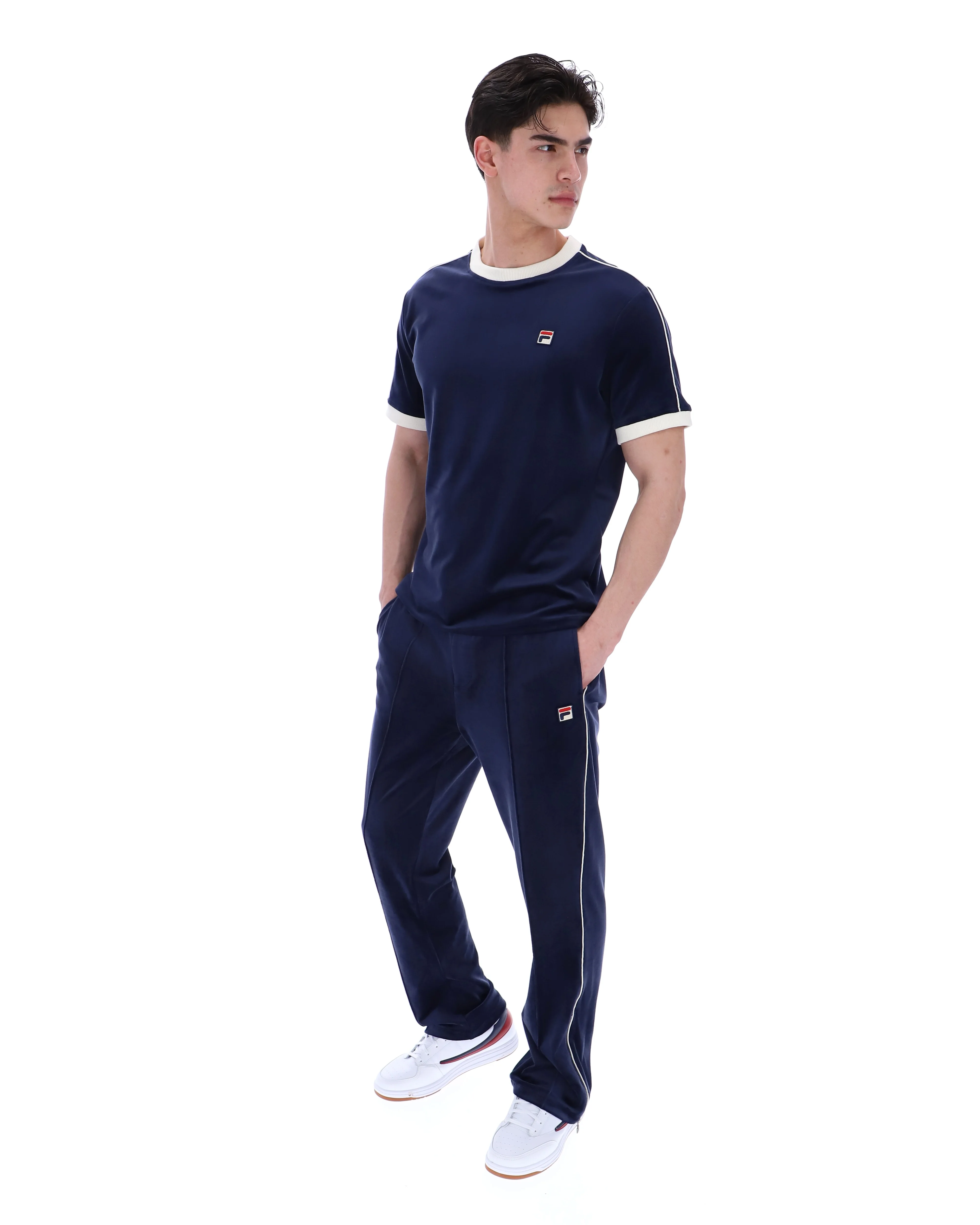 Fila Navy Basilio Velour Tee - Image 5