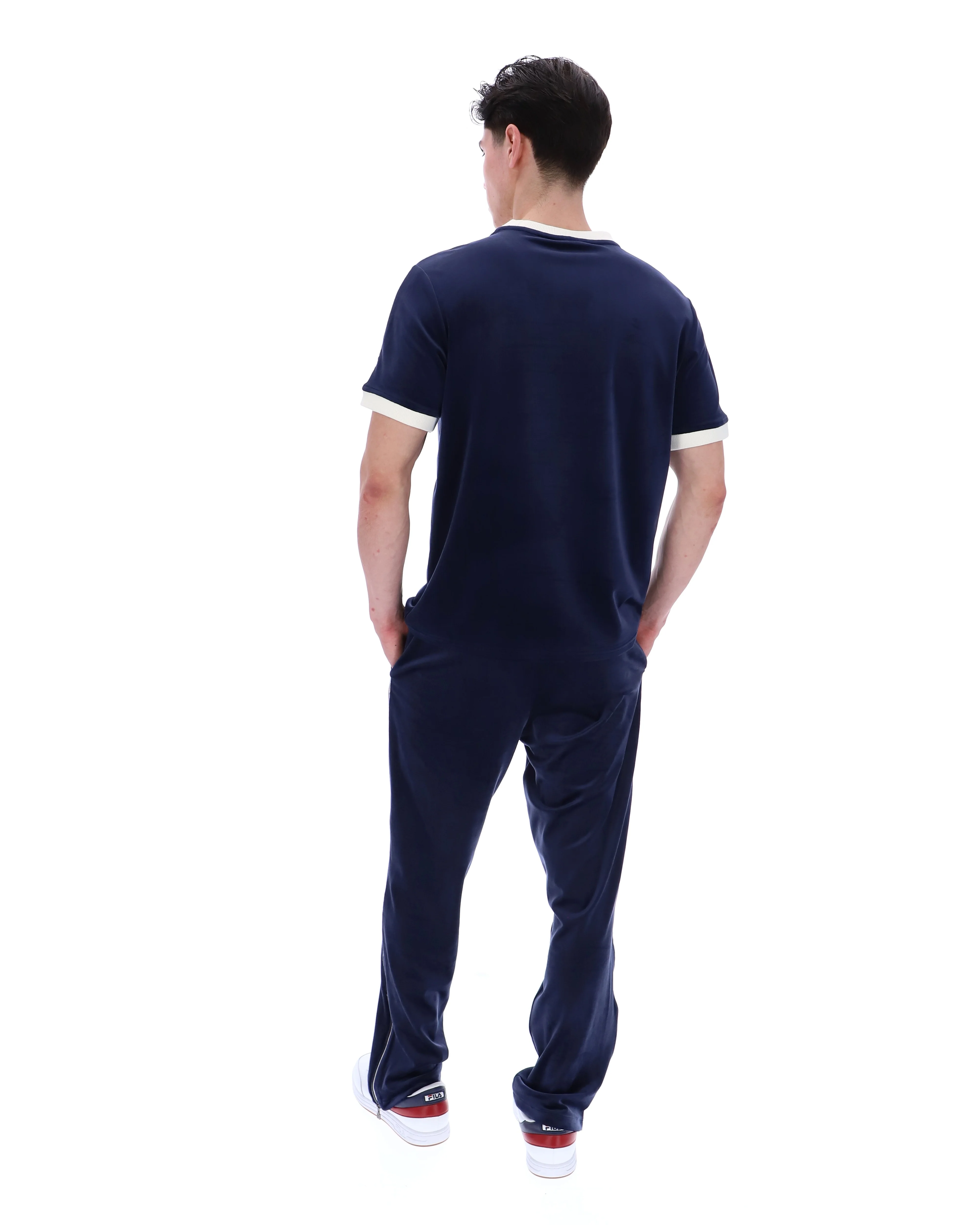 Fila Navy Basilio Velour Tee - Image 8
