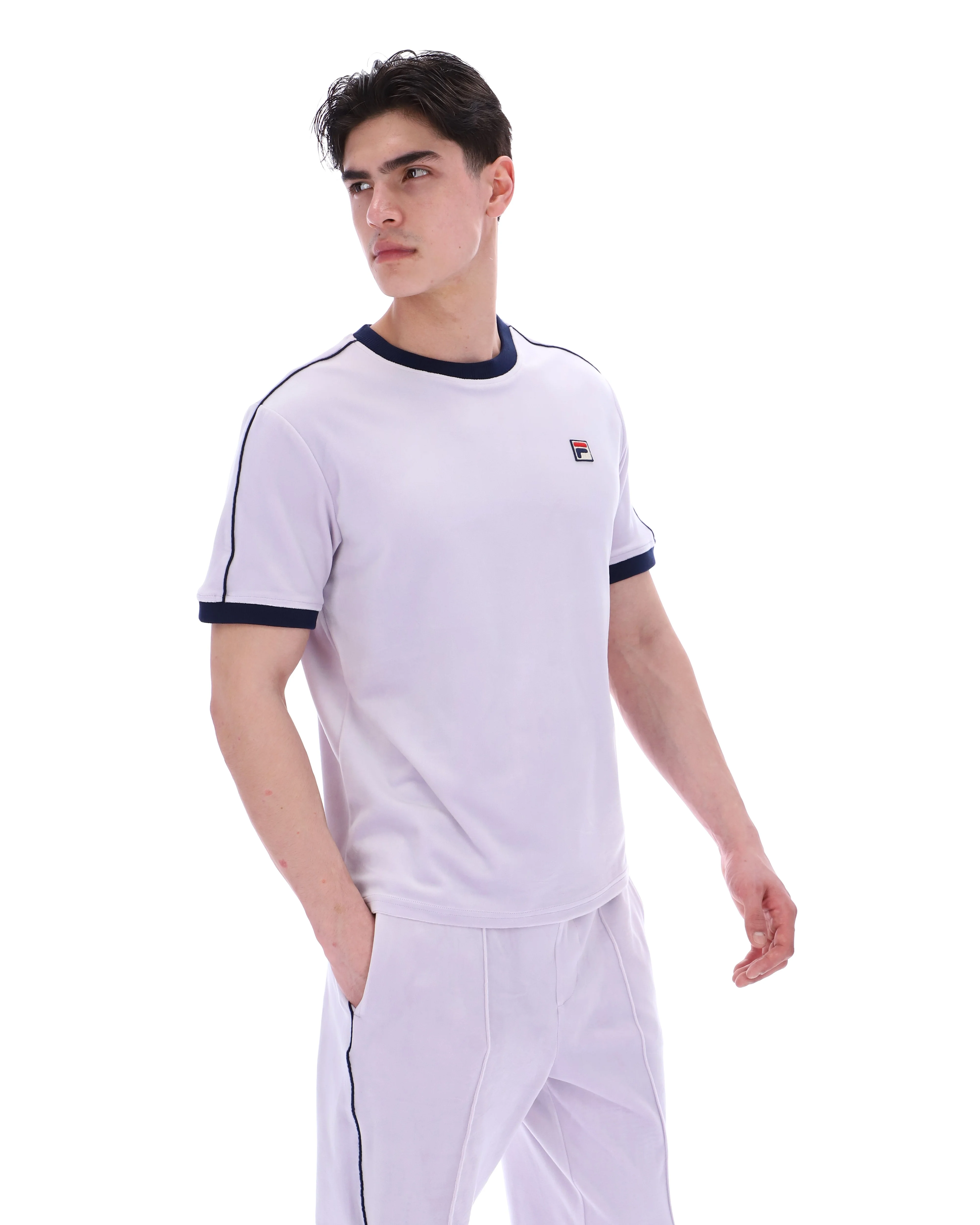 Misty Lilac Basilio Velour Tee - Image 3