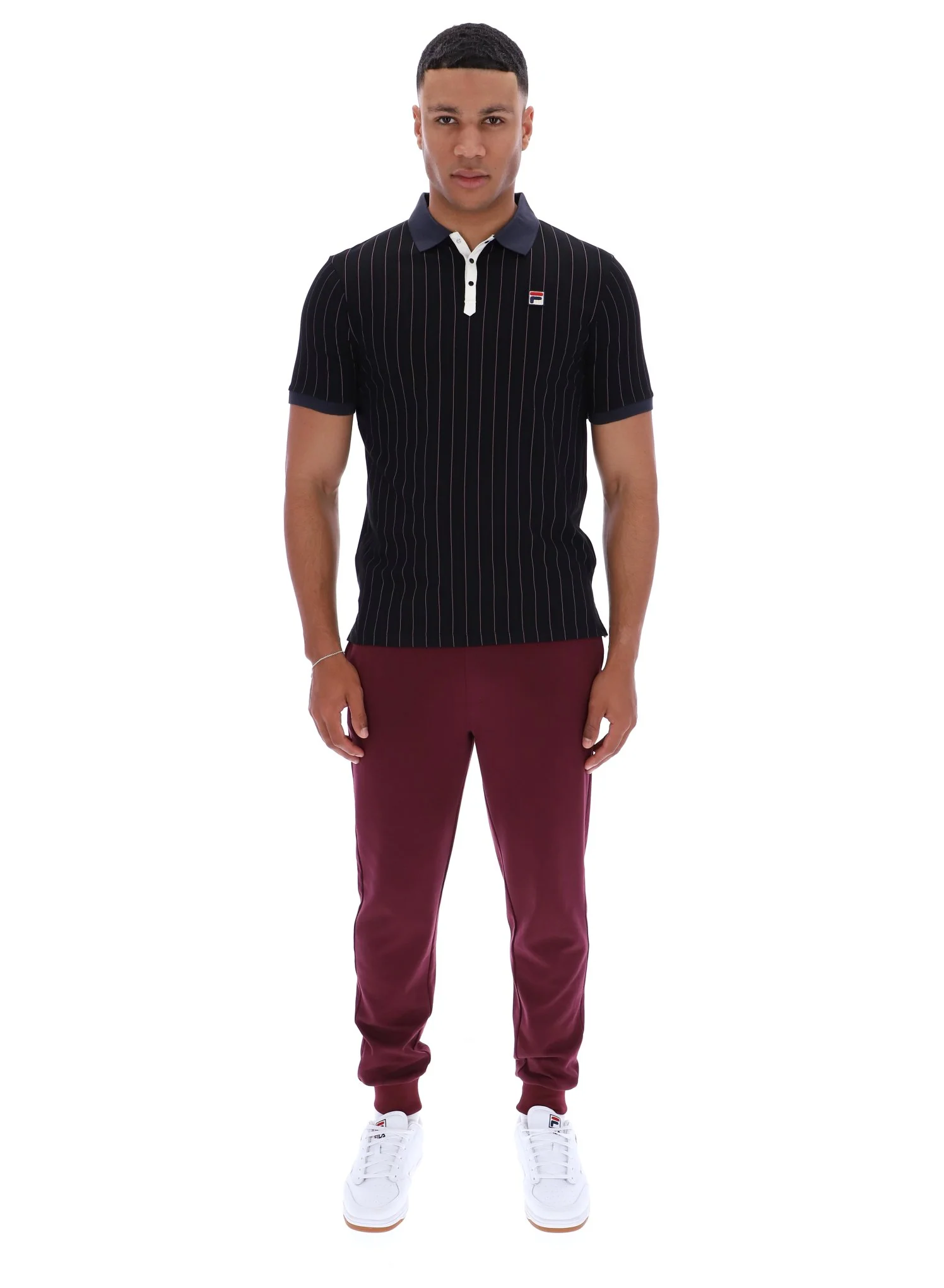 Black BB1 Classic Vintage Striped Polo - Image 3