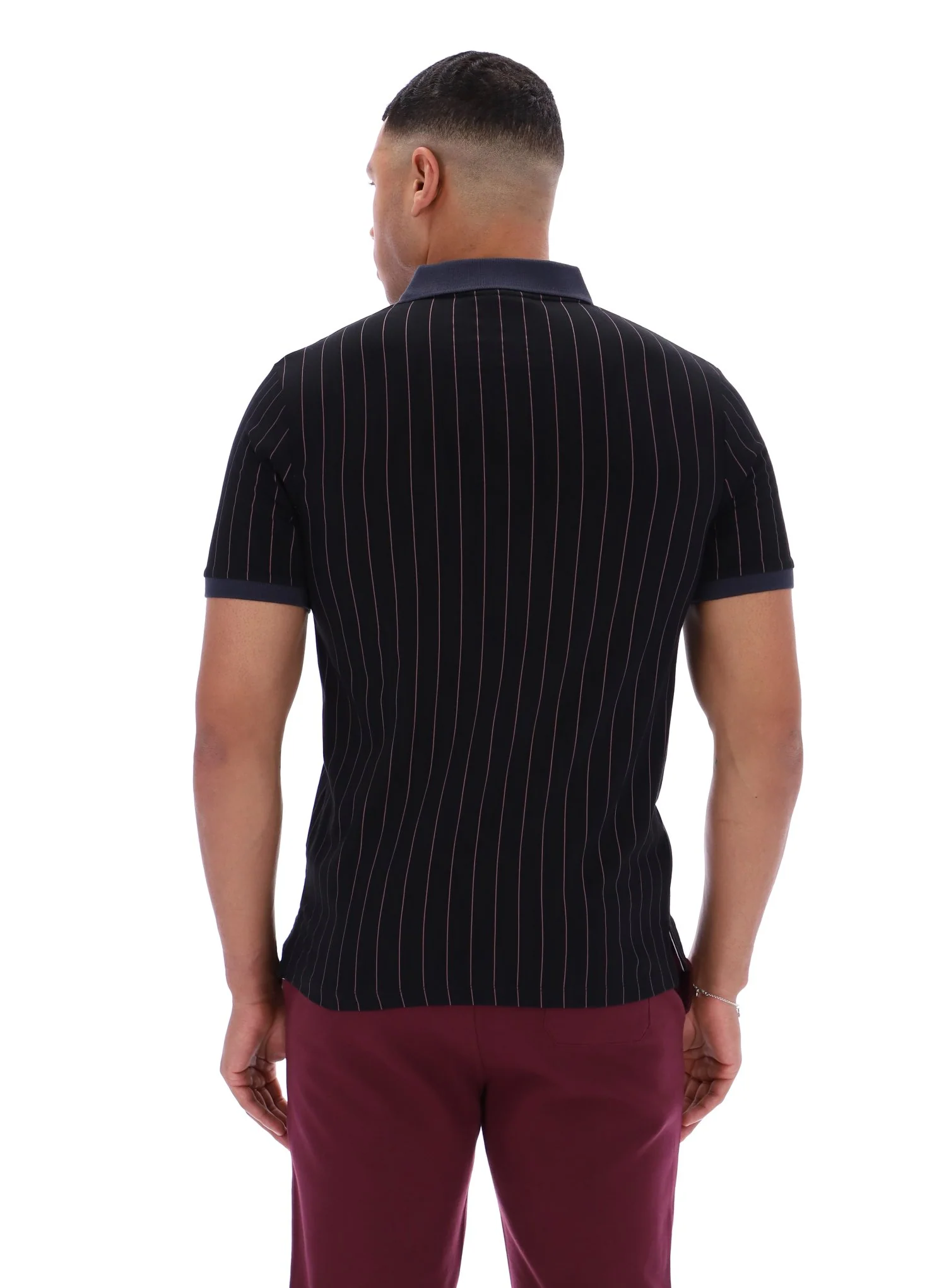 Black BB1 Classic Vintage Striped Polo - Image 7
