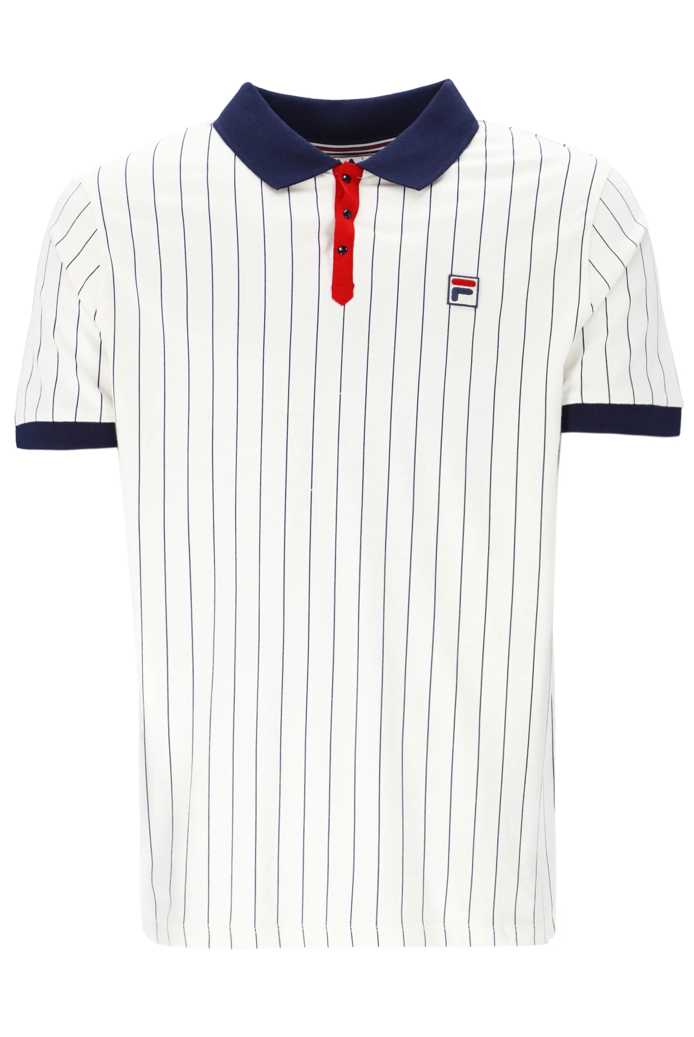 White BB1 Classic Vintage Striped Polo - Image 3