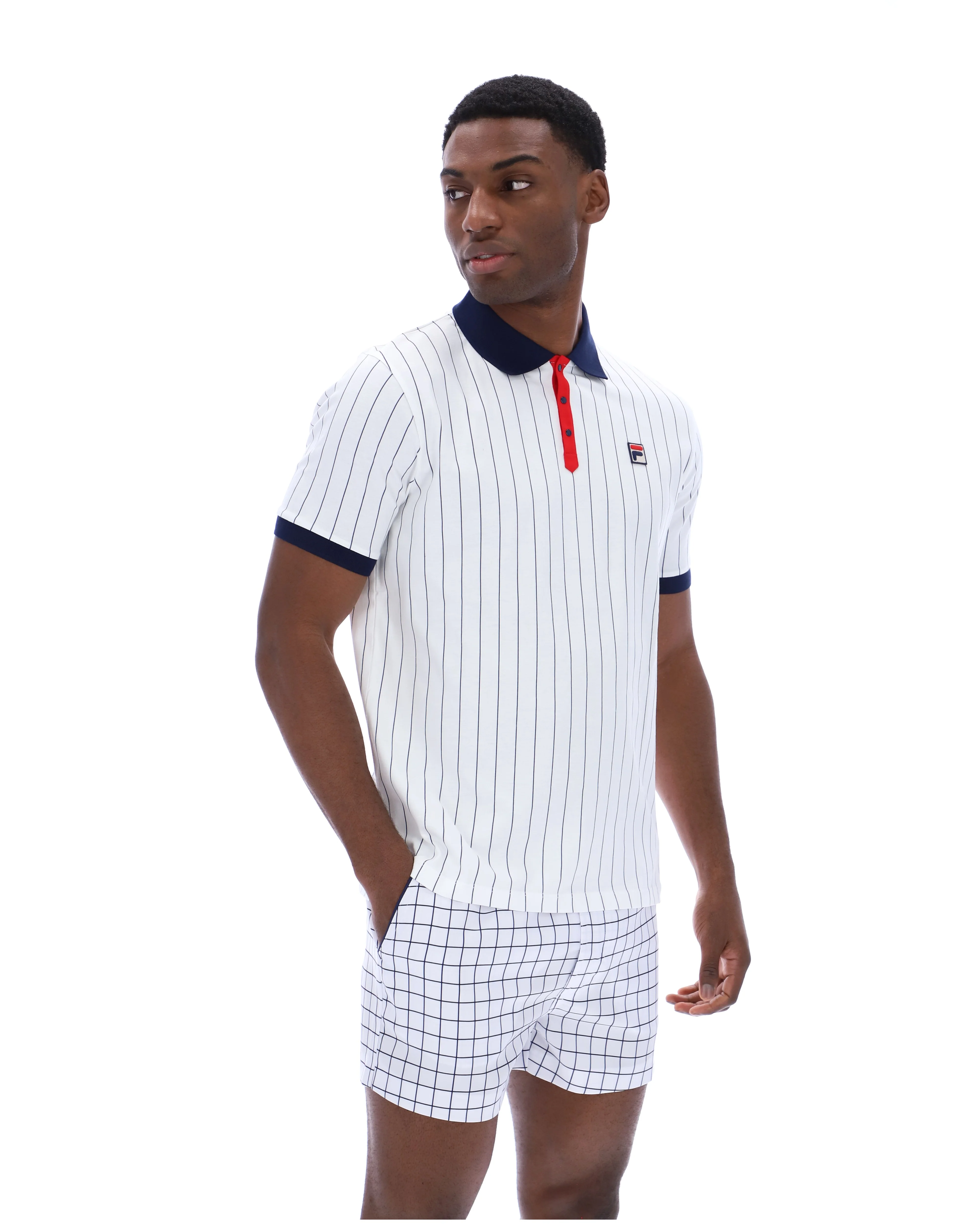 White BB1 Classic Vintage Striped Polo - Image 6