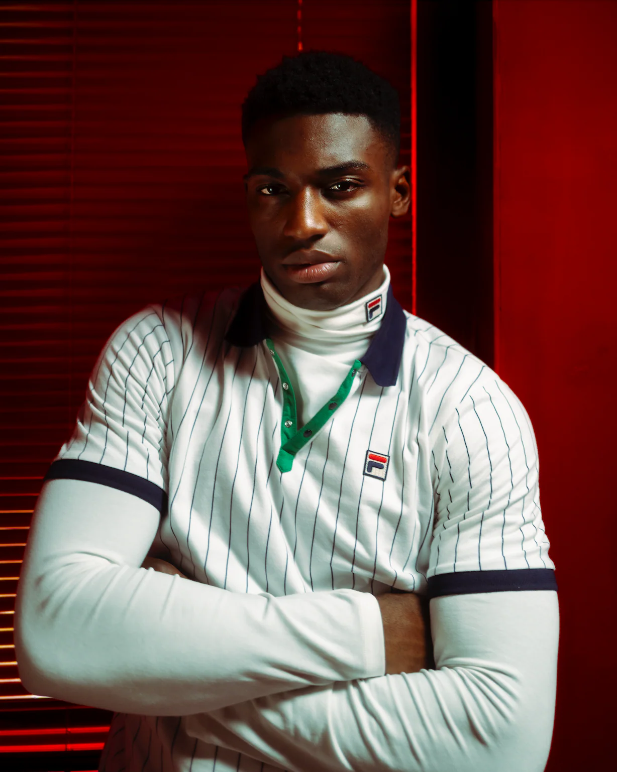 White BB1 Classic Vintage Striped Polo - Image 2