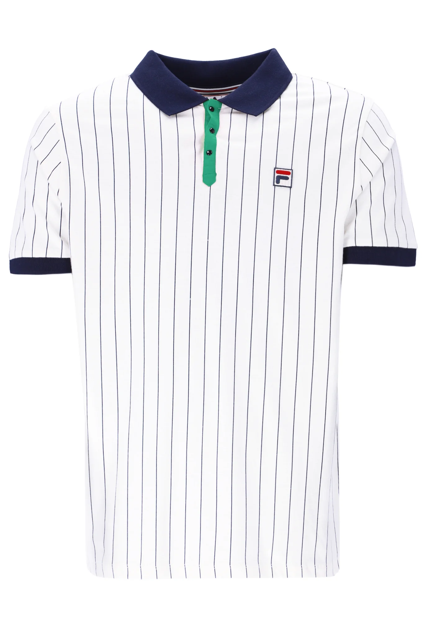 White BB1 Classic Vintage Striped Polo - Image 9