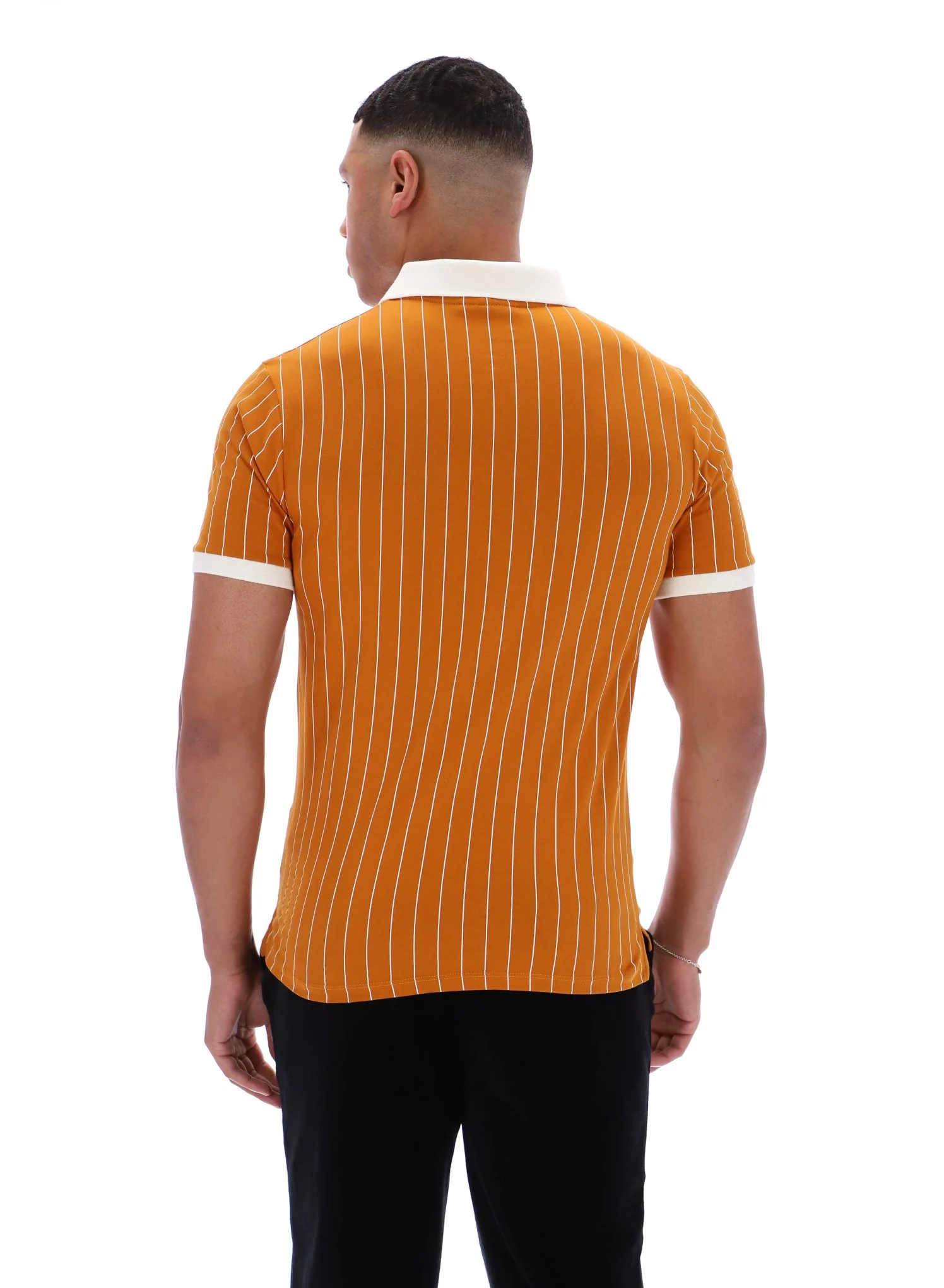 Pumpkin Spice BB1 Classic Vintage Striped Polo - Image 6