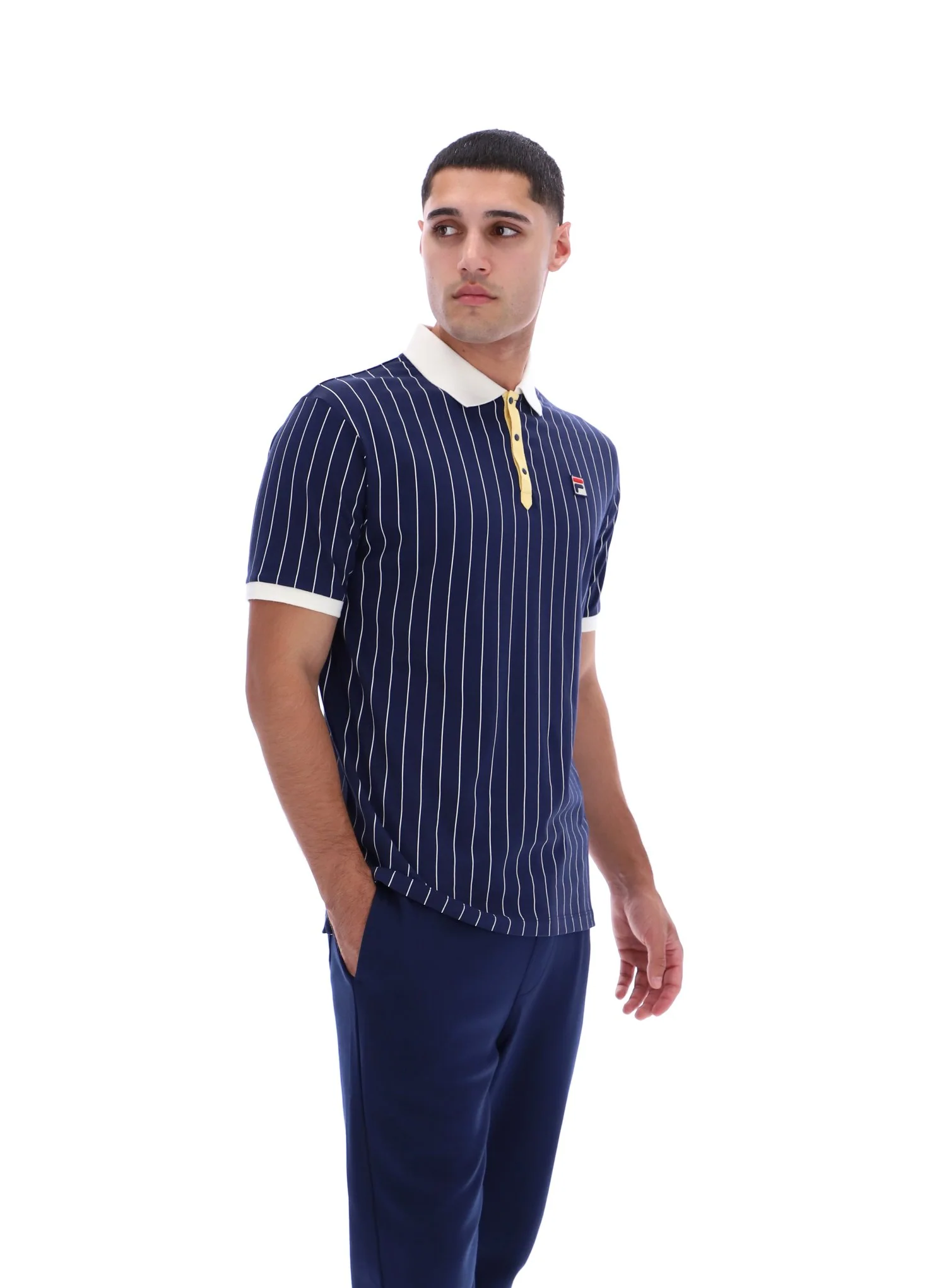 Fila Navy BB1 Classic Vintage Striped Polo - Image 2
