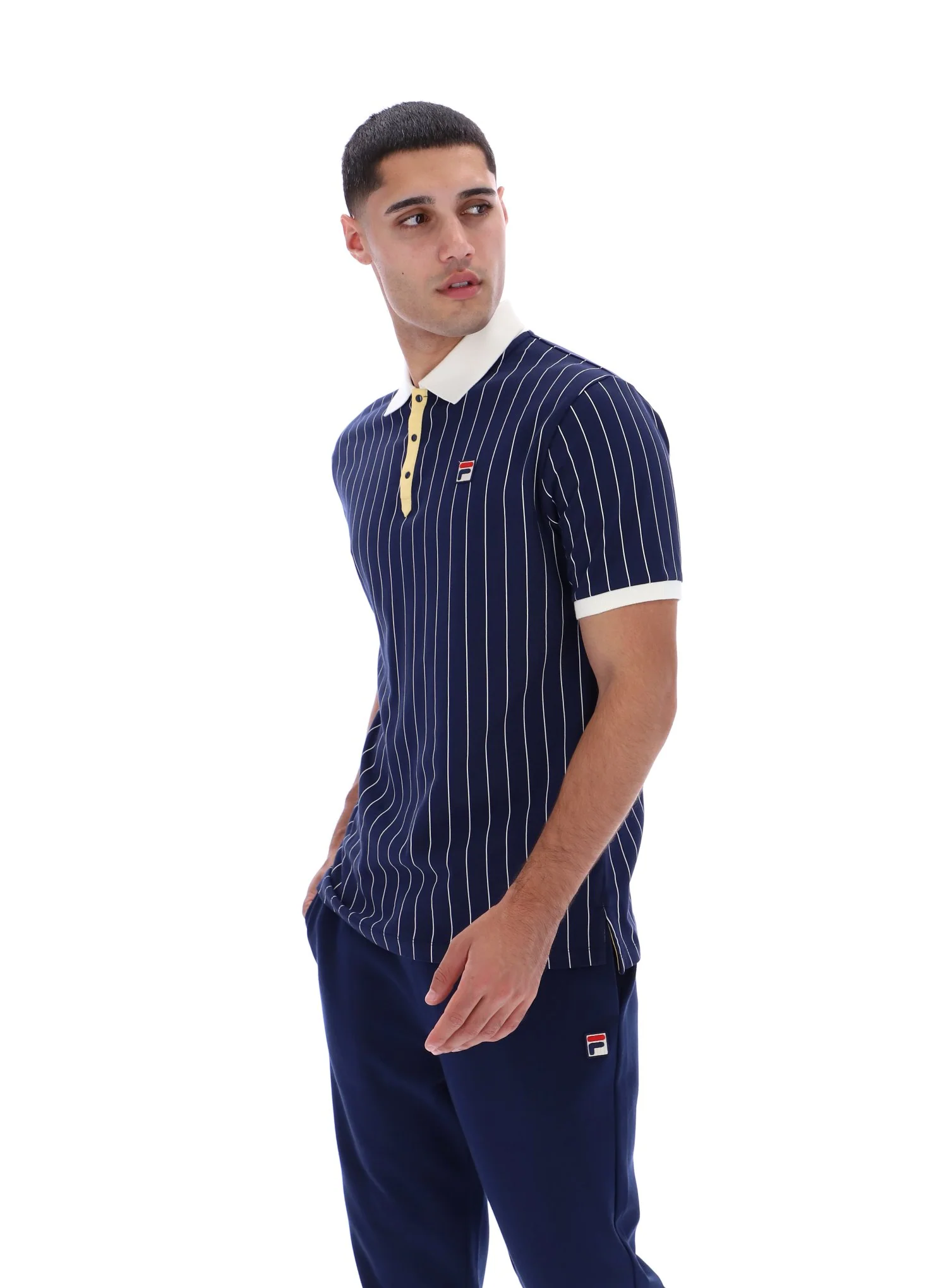 Fila Navy BB1 Classic Vintage Striped Polo - Image 3