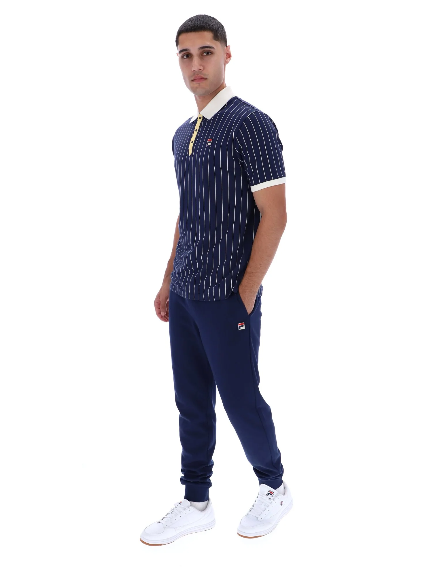 Fila Navy BB1 Classic Vintage Striped Polo - Image 4