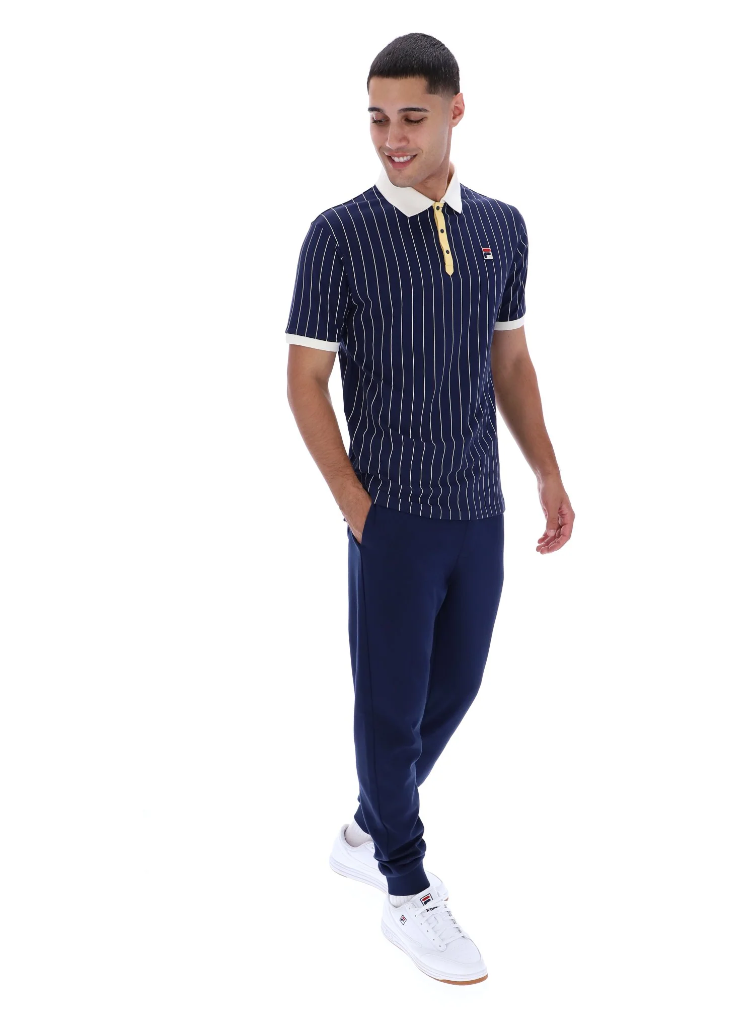 Fila Navy BB1 Classic Vintage Striped Polo - Image 6