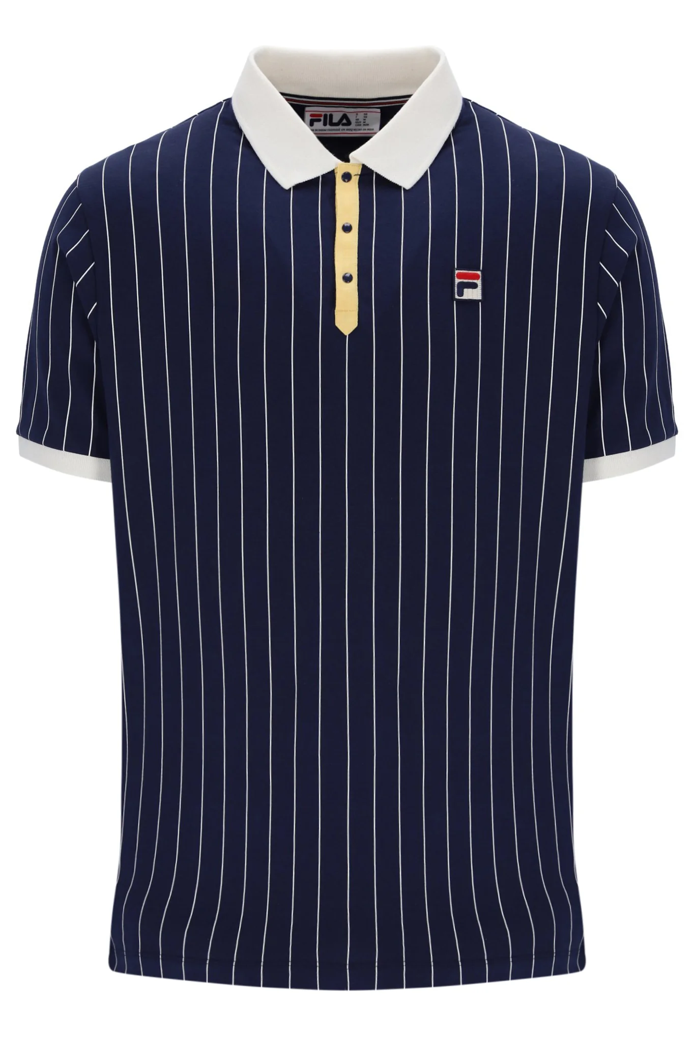 Fila Navy BB1 Classic Vintage Striped Polo - Image 8