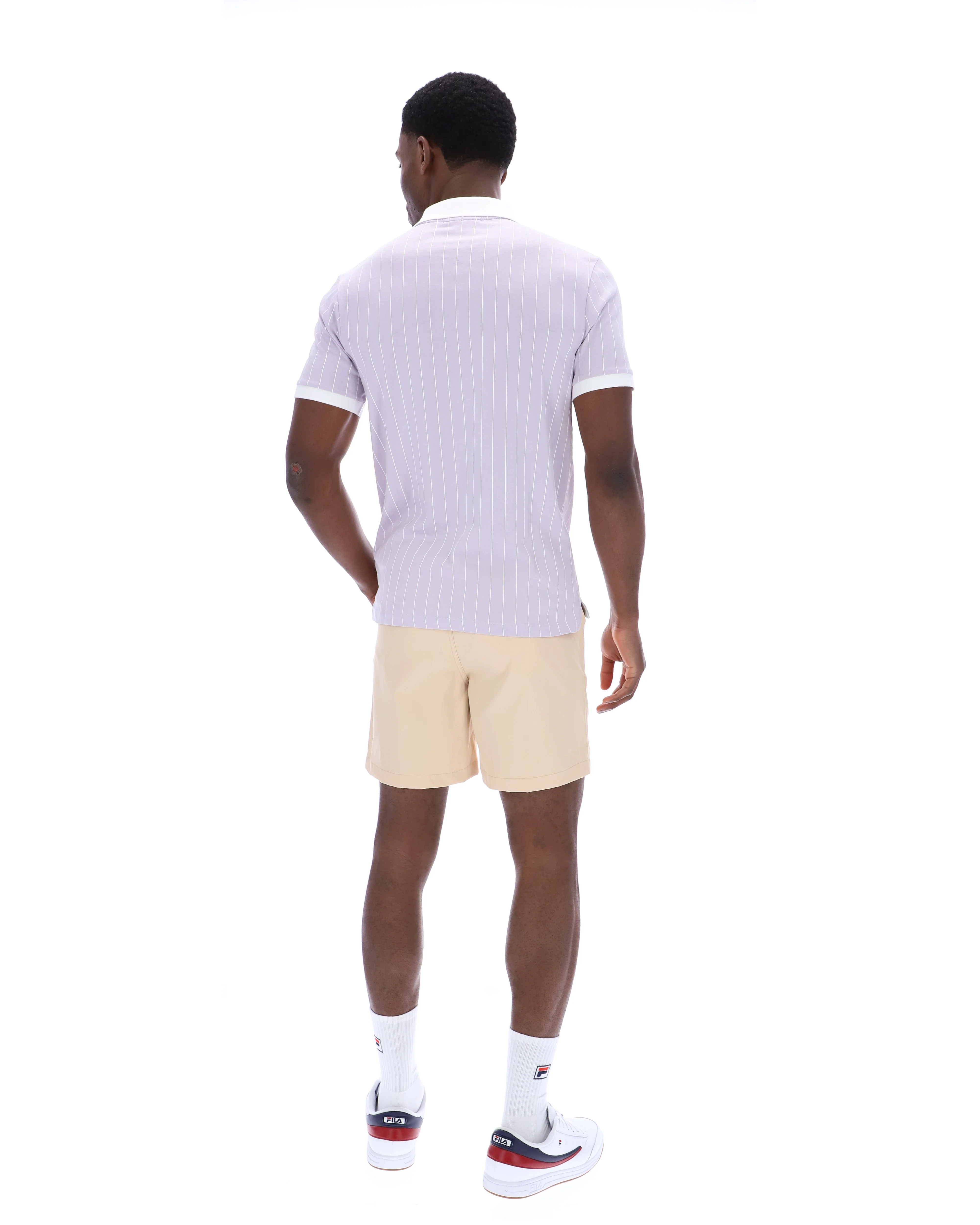 Misty Lilac BB1 Classic Vintage Striped Polo - Image 6