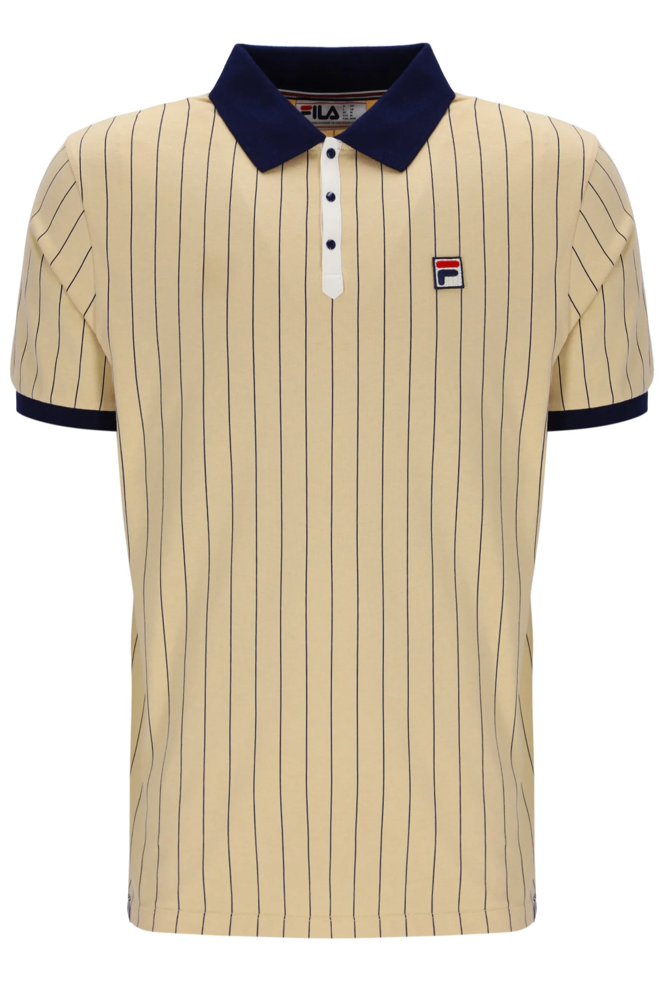 Classic Beige BB1 Classic Vintage Striped Polo - Image 2