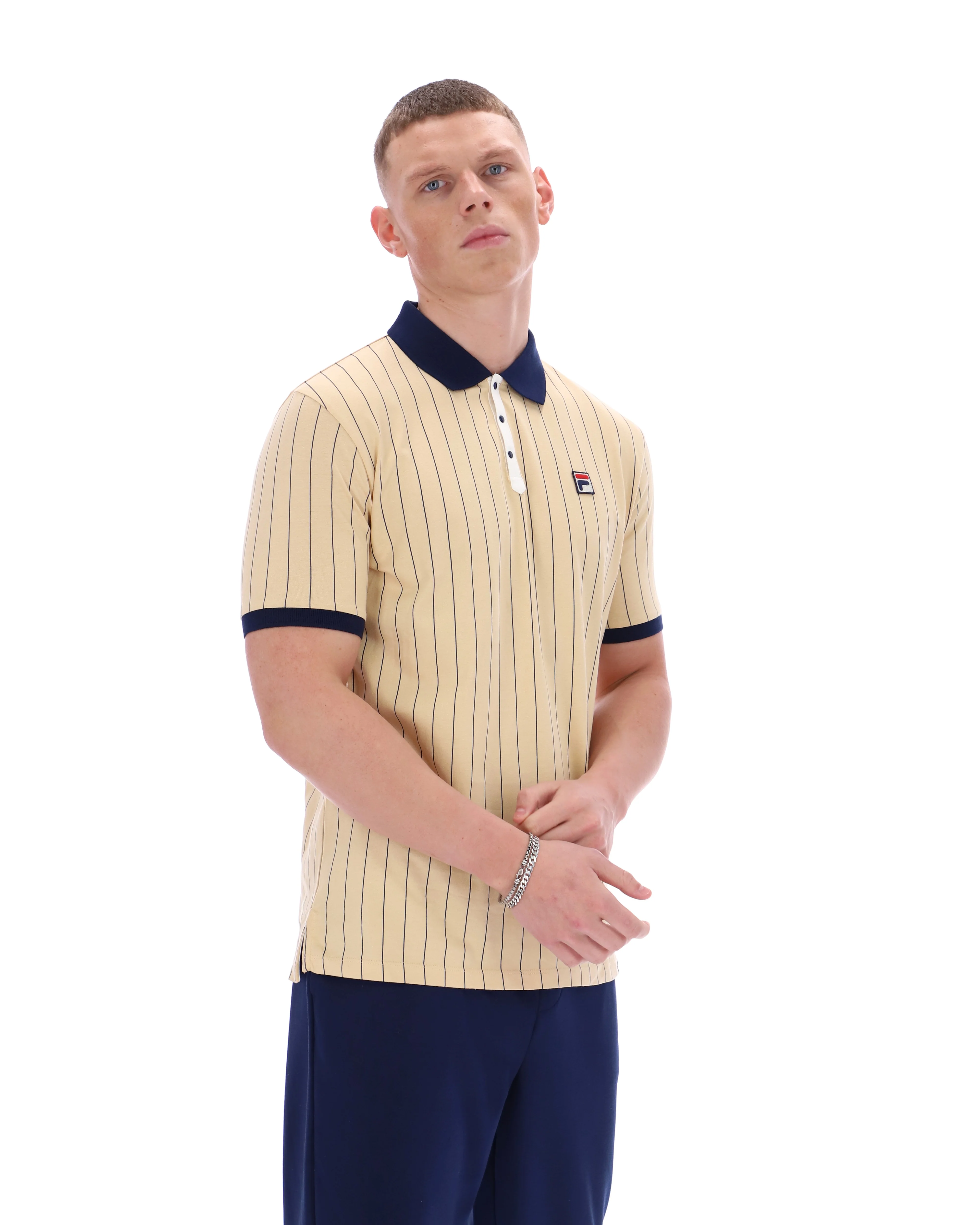 Classic Beige BB1 Classic Vintage Striped Polo - Image 3
