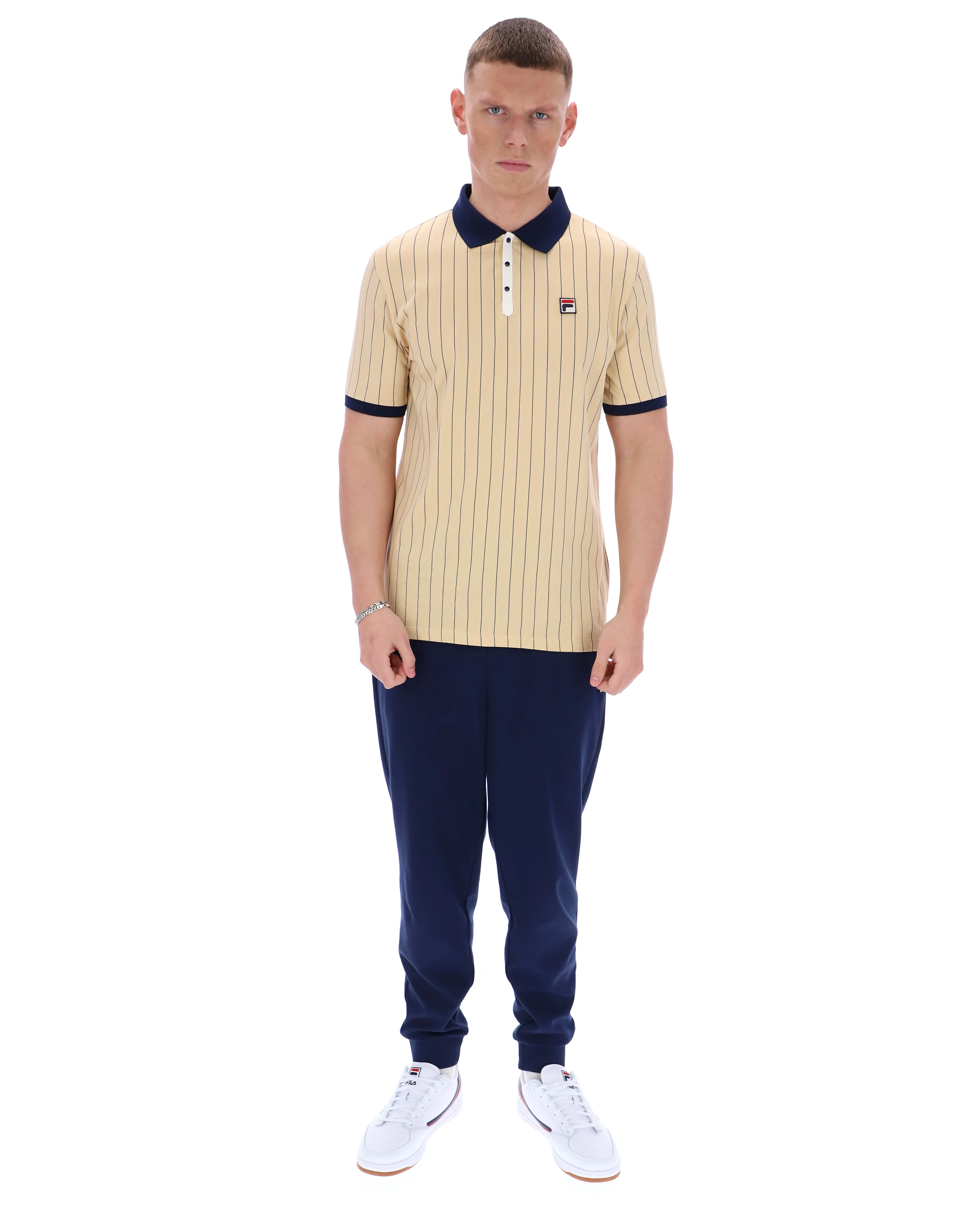 Classic Beige BB1 Classic Vintage Striped Polo - Image 4