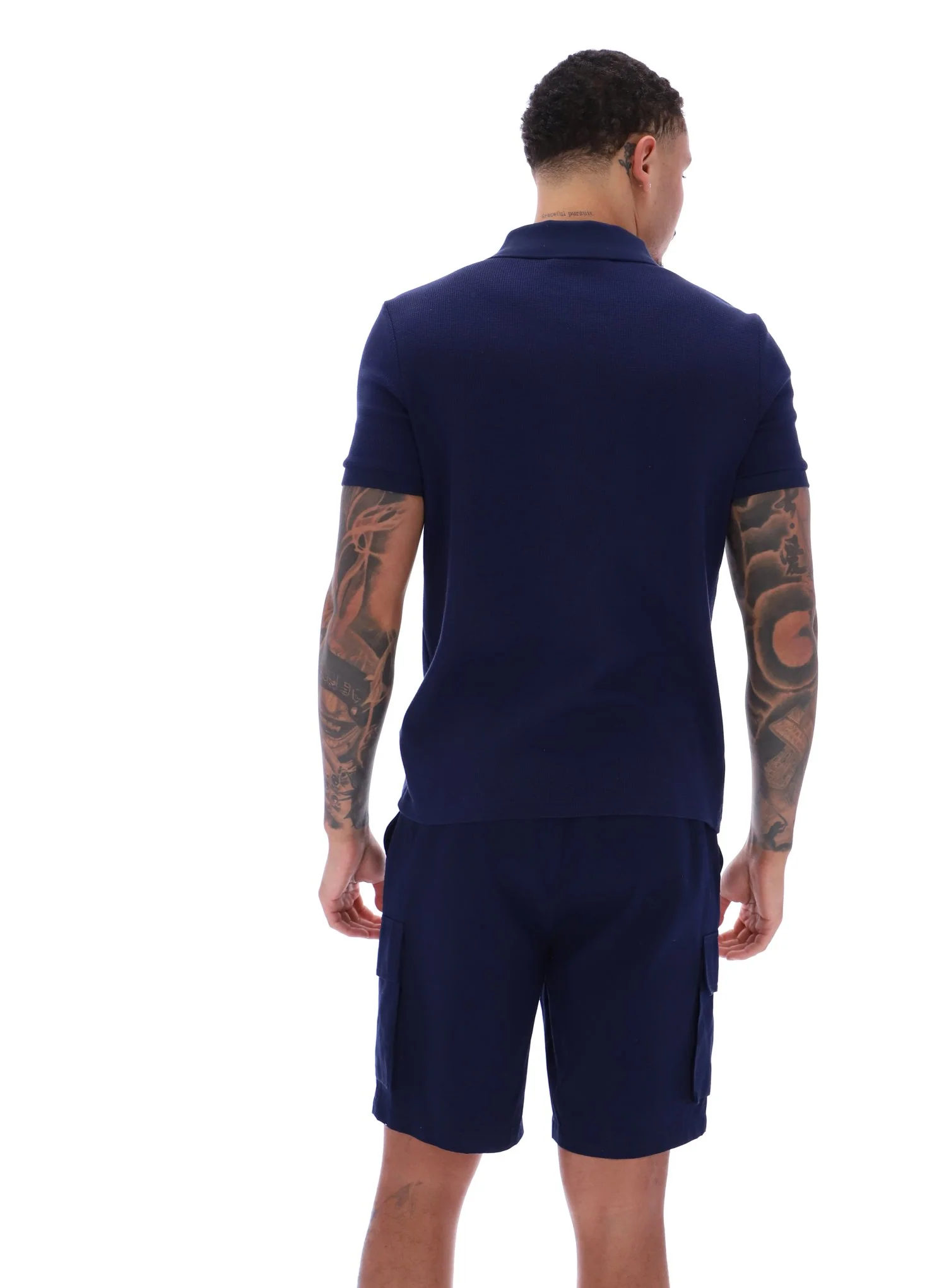 Fila Navy Benjamin Micro Waffle Polo - Image 5