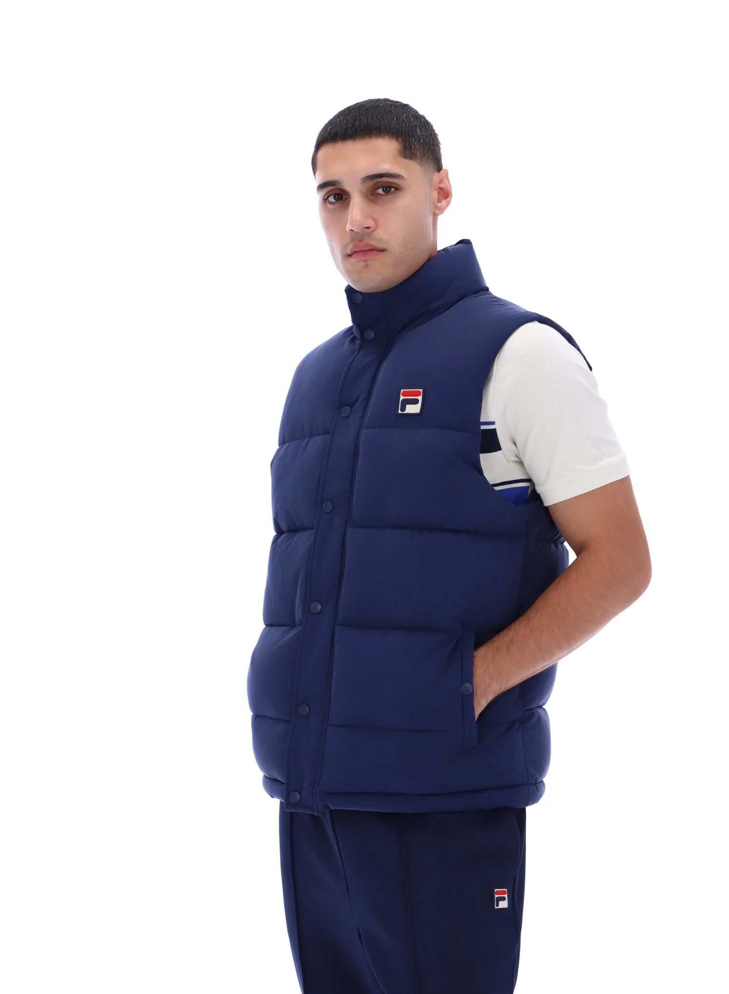 Fila Navy Blaze Padded Gilet - Image 2