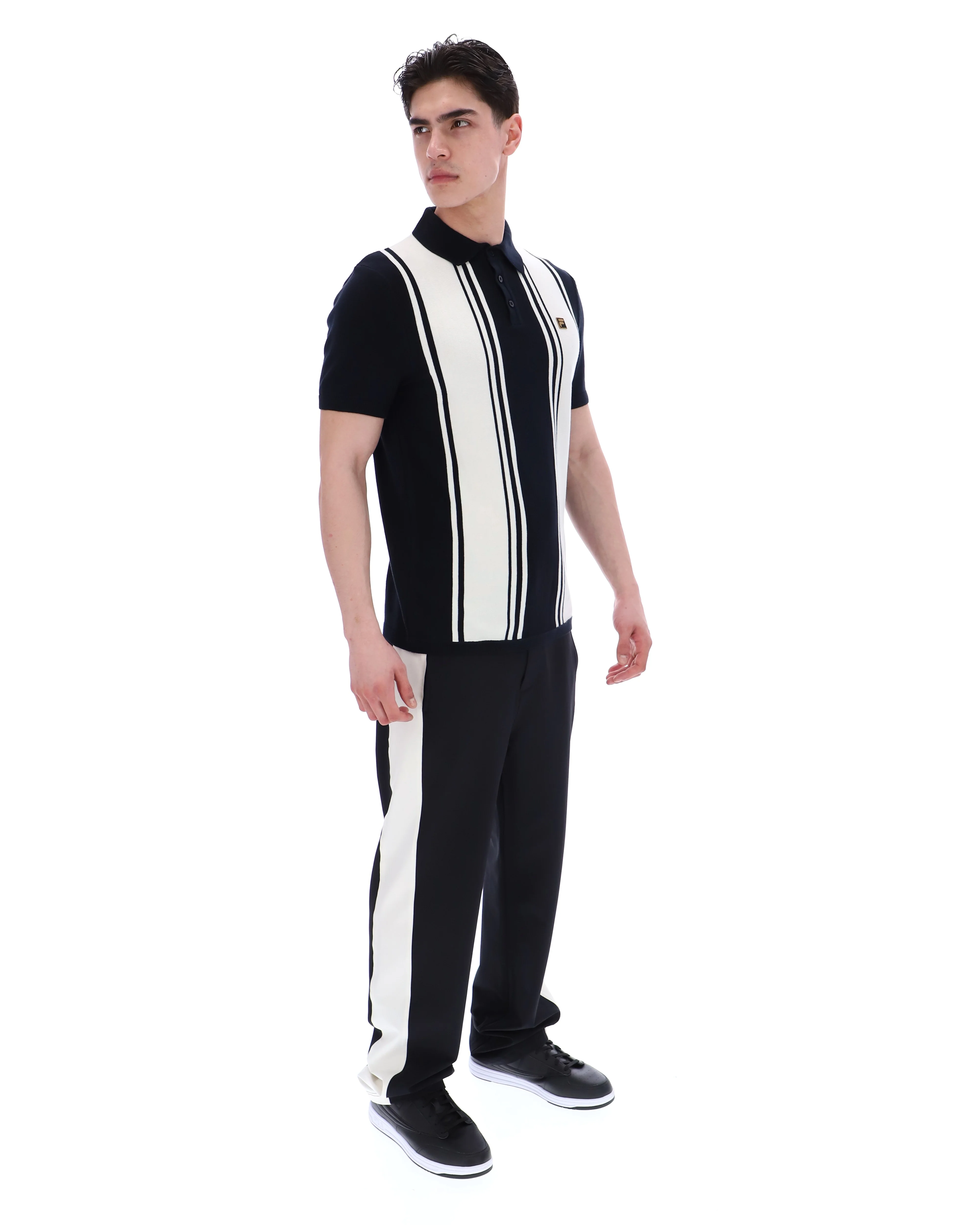Black Buddy Bowling Style Knitted Polo - Image 3