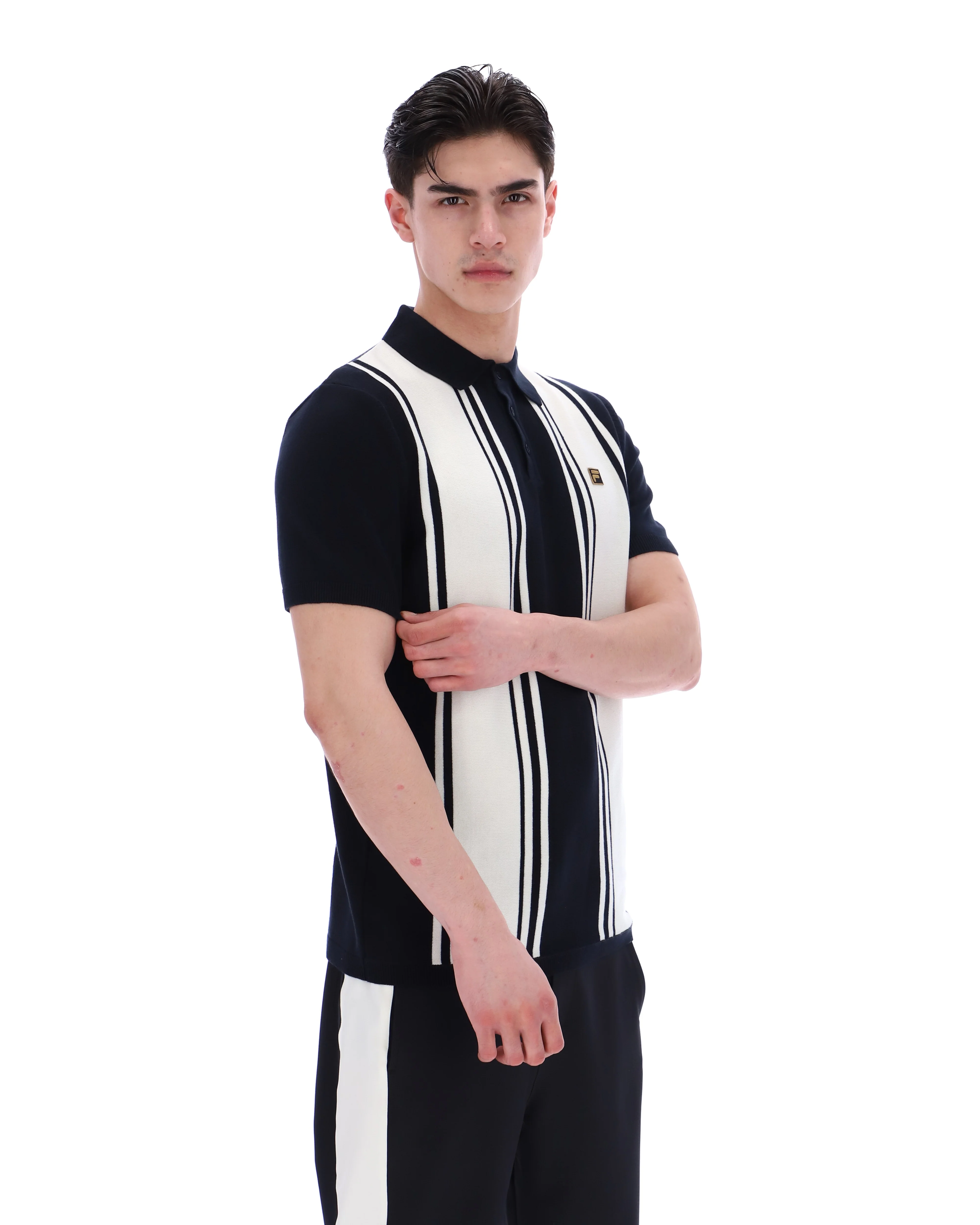 Black Buddy Bowling Style Knitted Polo - Image 7