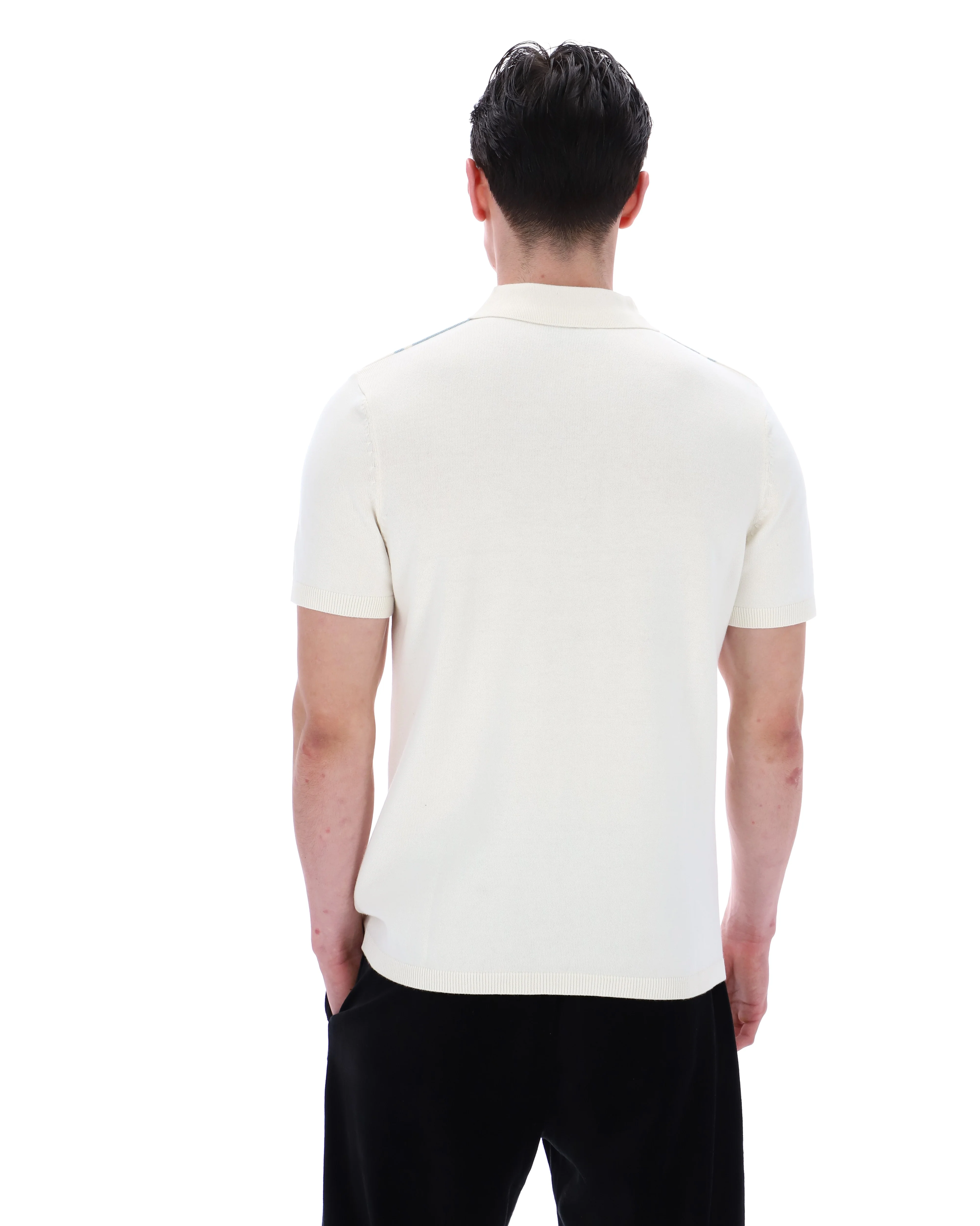 Sterling Blue Buddy Bowling Style Knitted Polo - Image 8