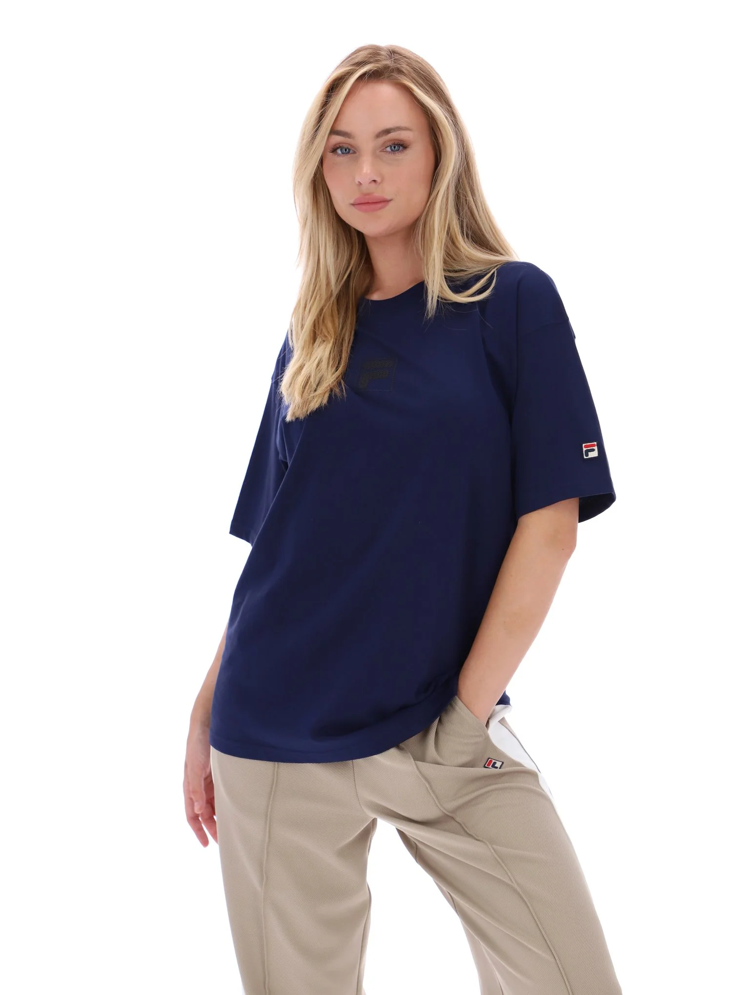 Fila Navy Cinzia Boyfriend Style T-Shirt