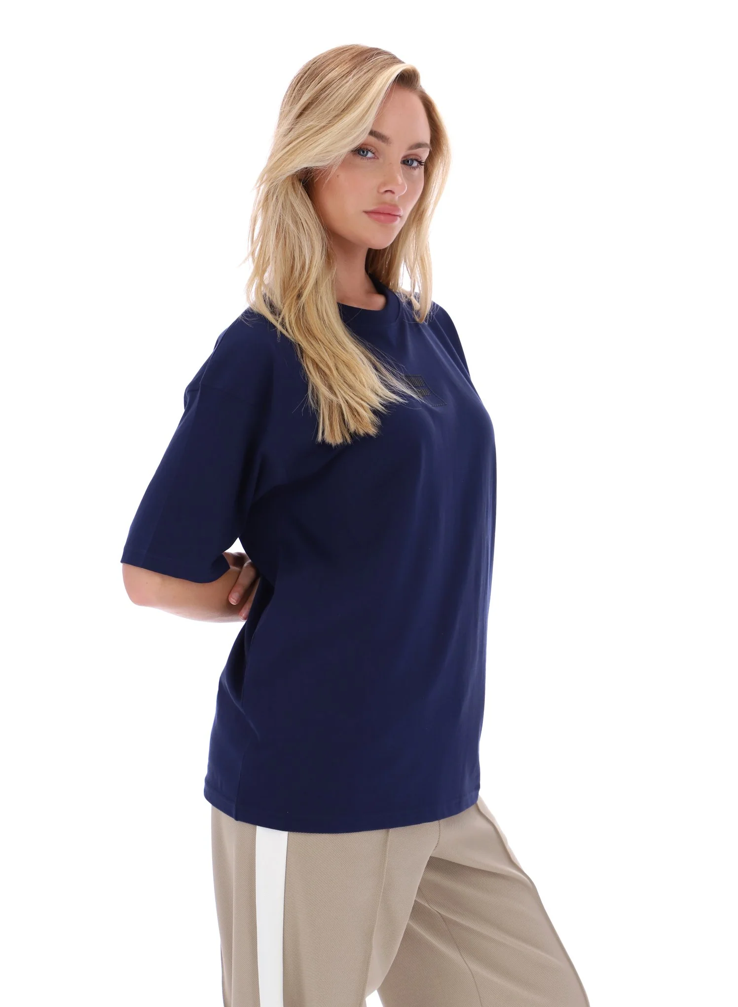 Fila Navy Cinzia Boyfriend Style T-Shirt - Image 2