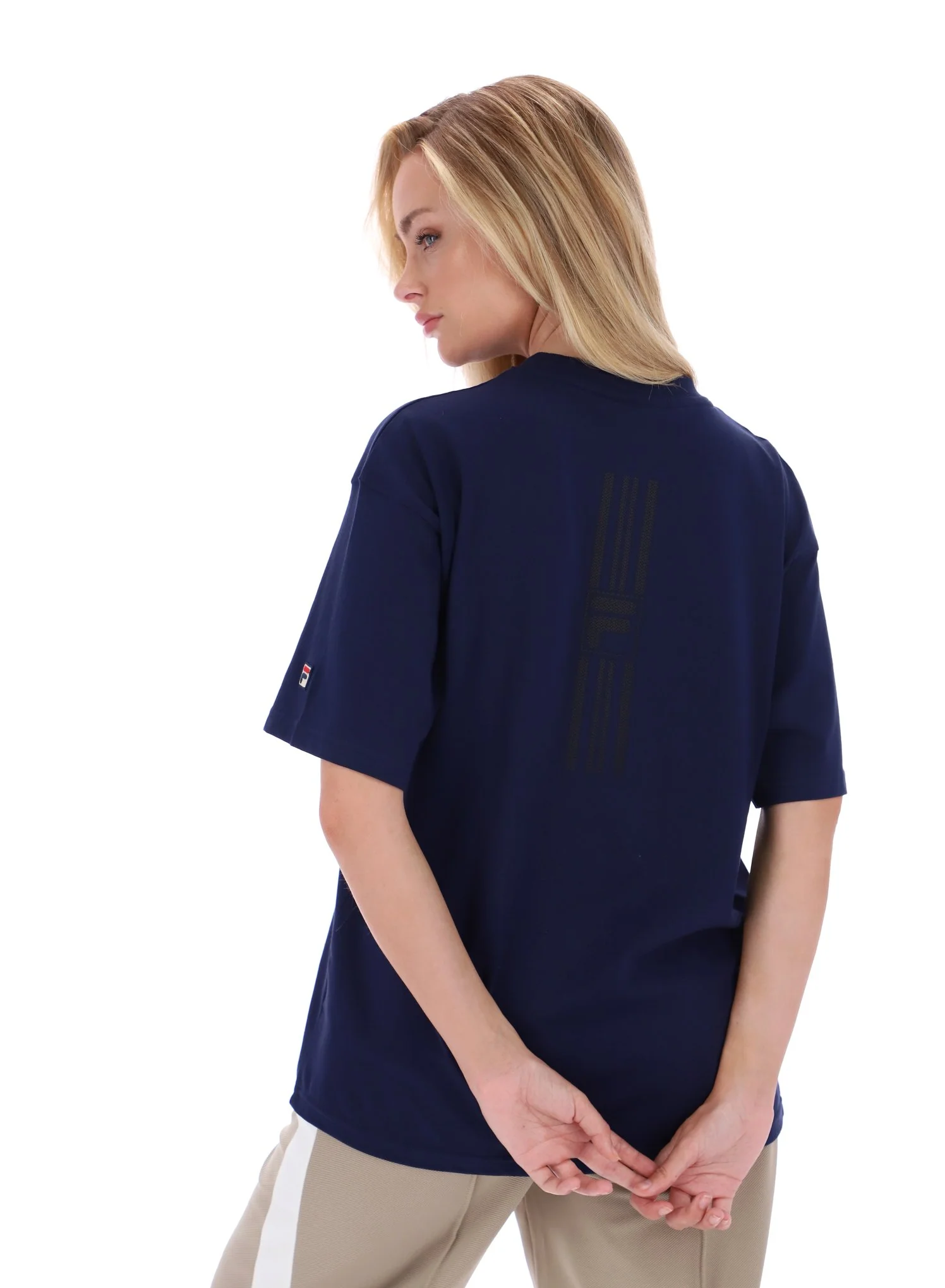 Fila Navy Cinzia Boyfriend Style T-Shirt - Image 7