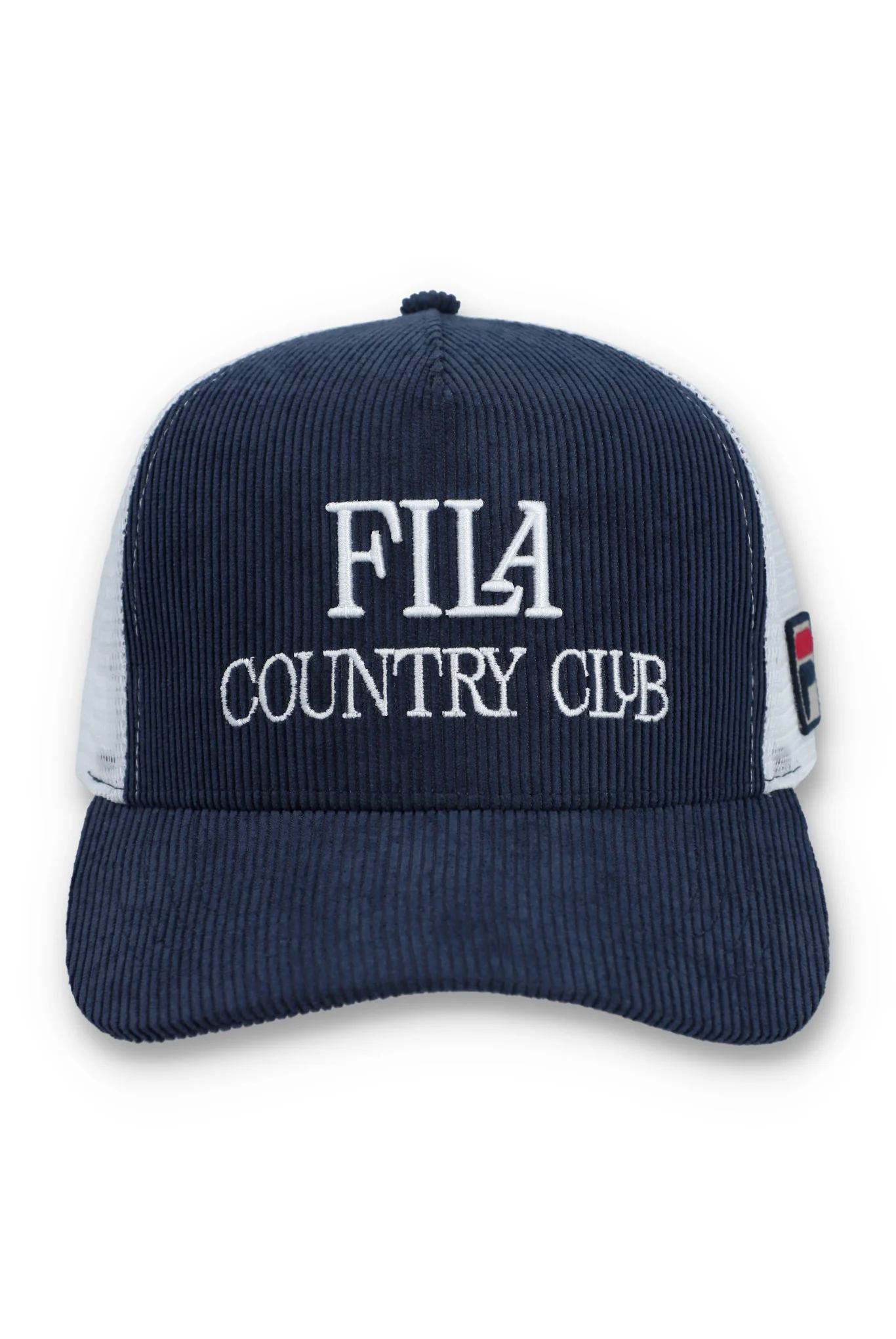 Fila Navy Cody Corduroy Mesh-Back Cap with Embroidered Graphic - Image 2
