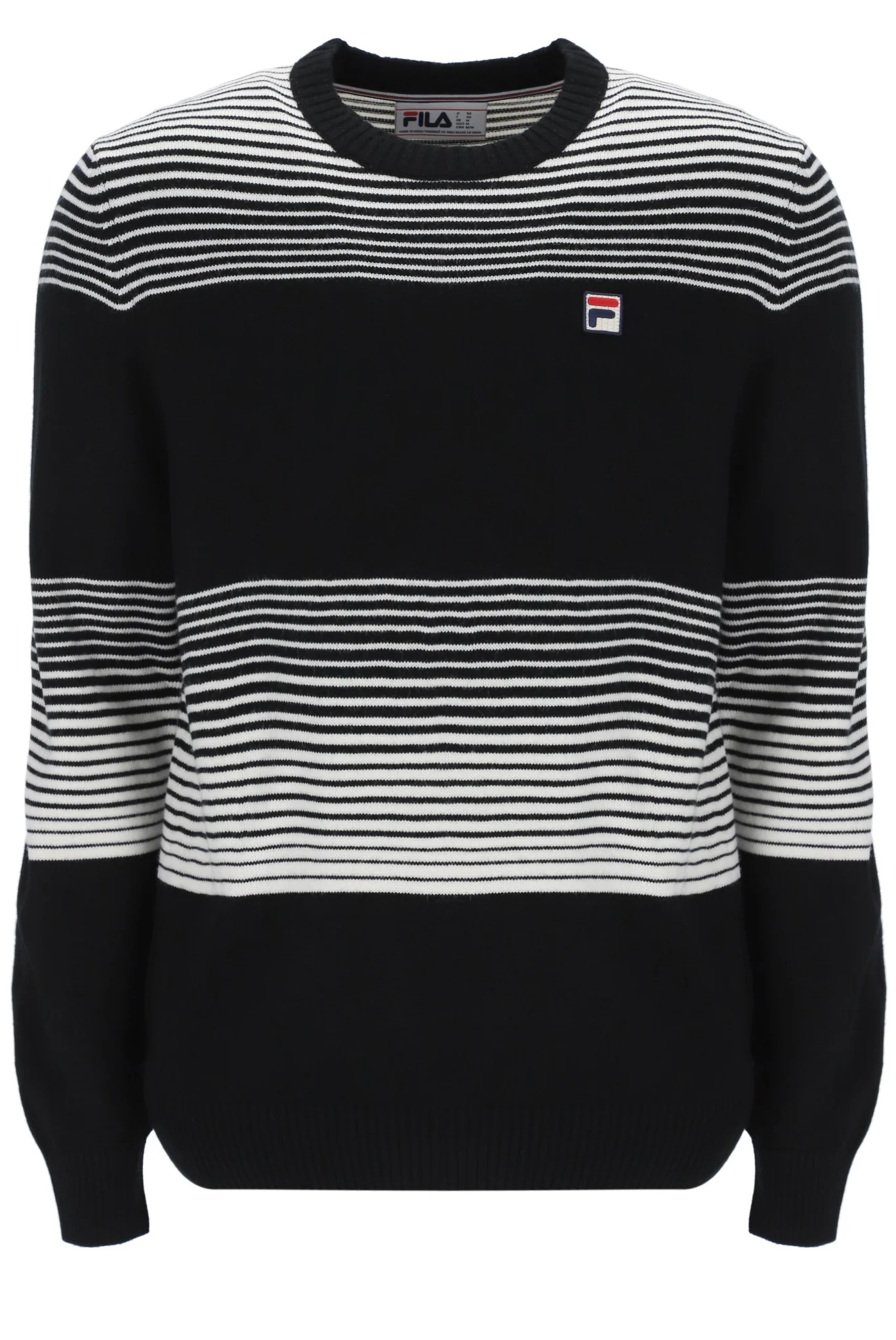Black Connor Striped Knit Crew Neck - Image 8