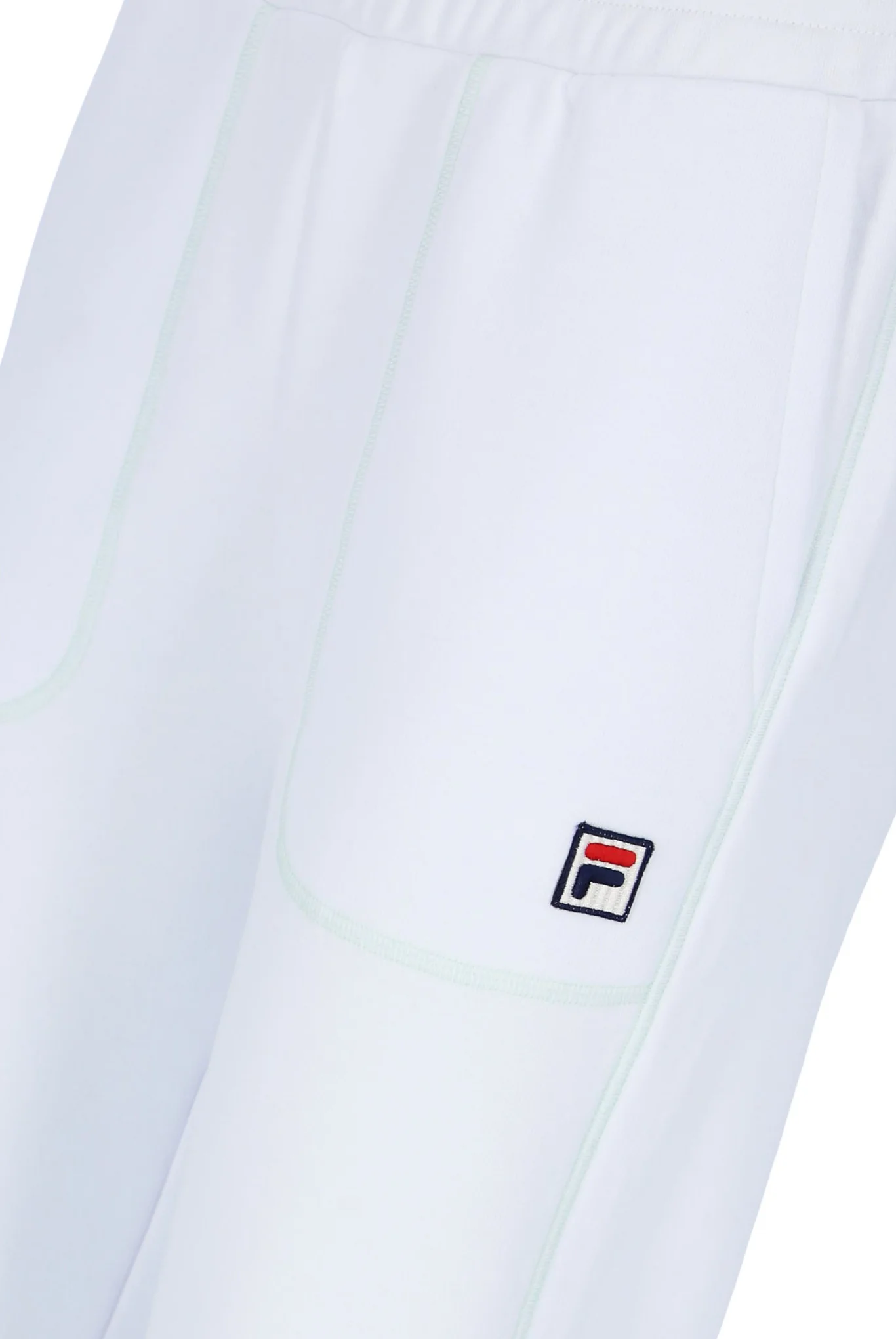 White Contrast Stitch Unisex Sweatpants - Image 3