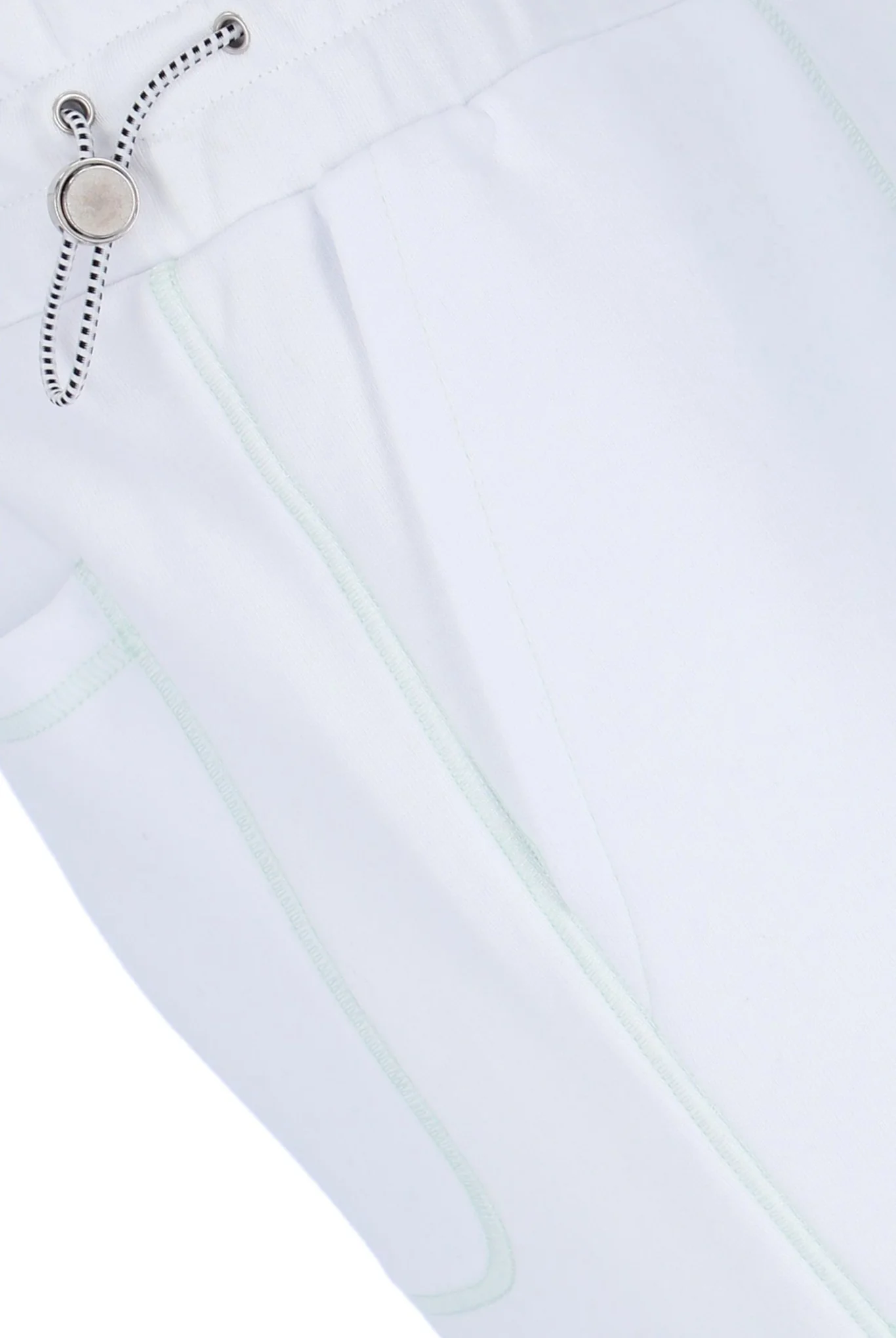 White Contrast Stitch Unisex Sweatpants - Image 4