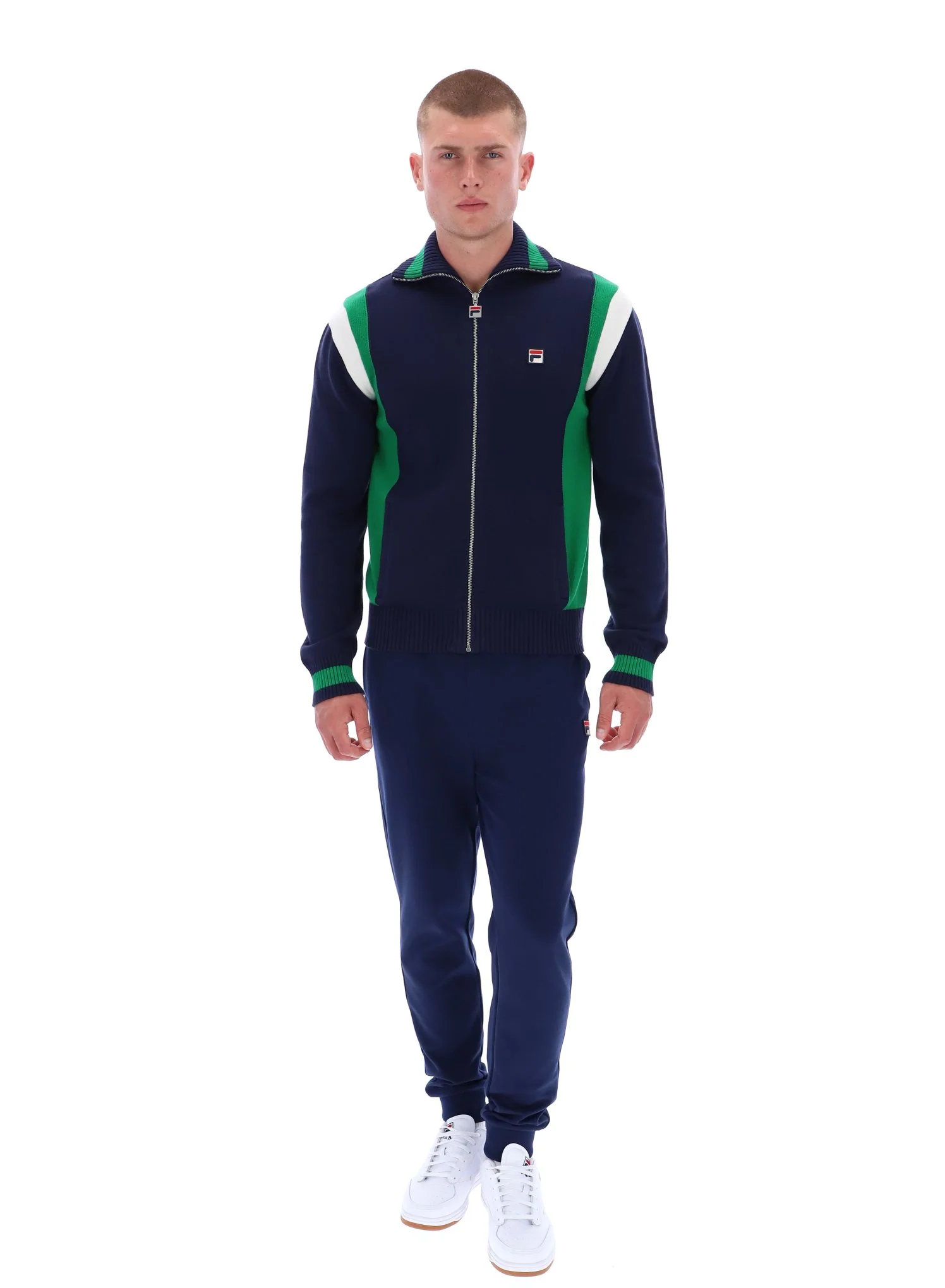 Fila Navy Cortez Colourblocked Knitted Track Top - Image 3
