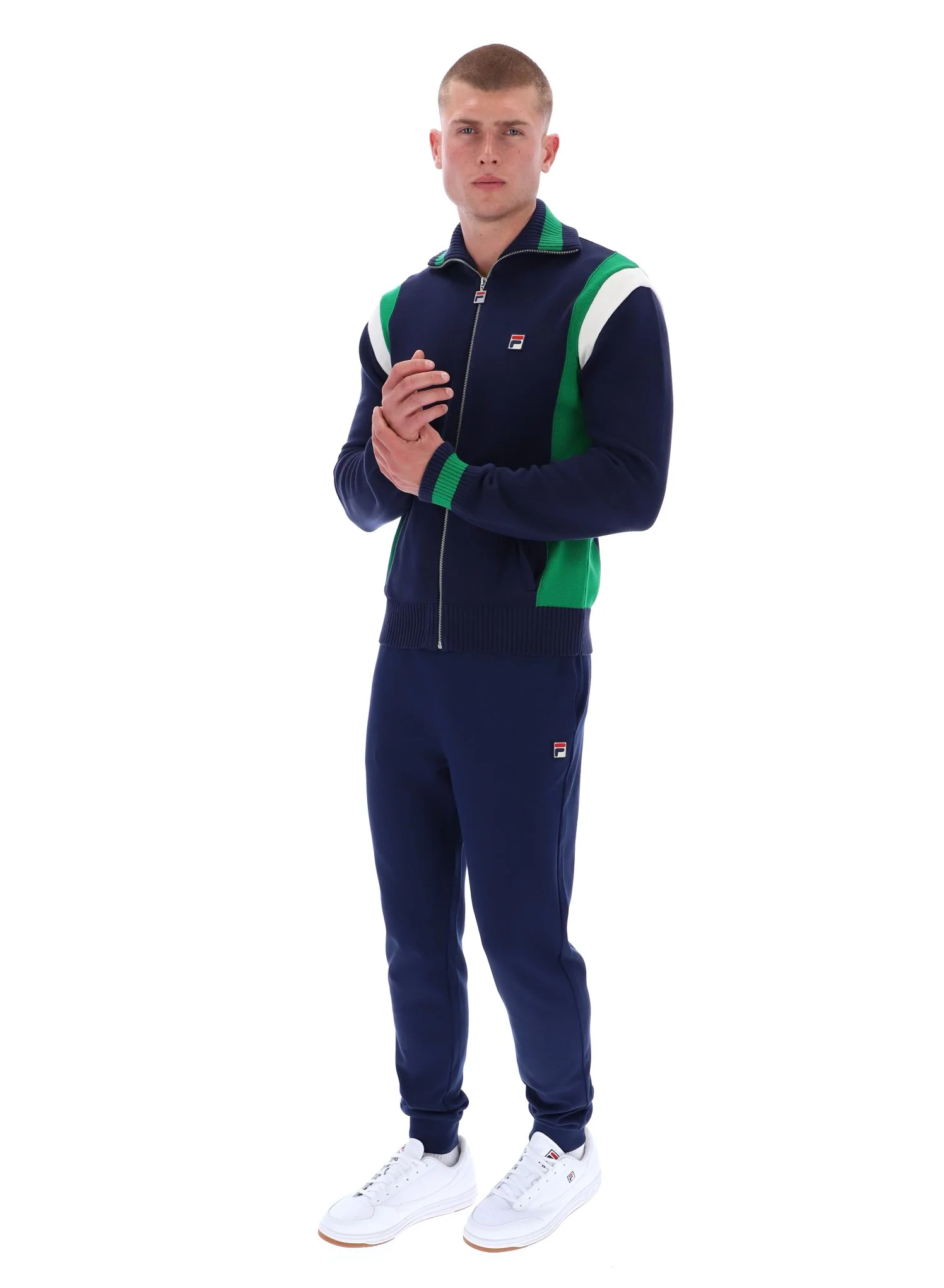Fila Navy Cortez Colourblocked Knitted Track Top - Image 4