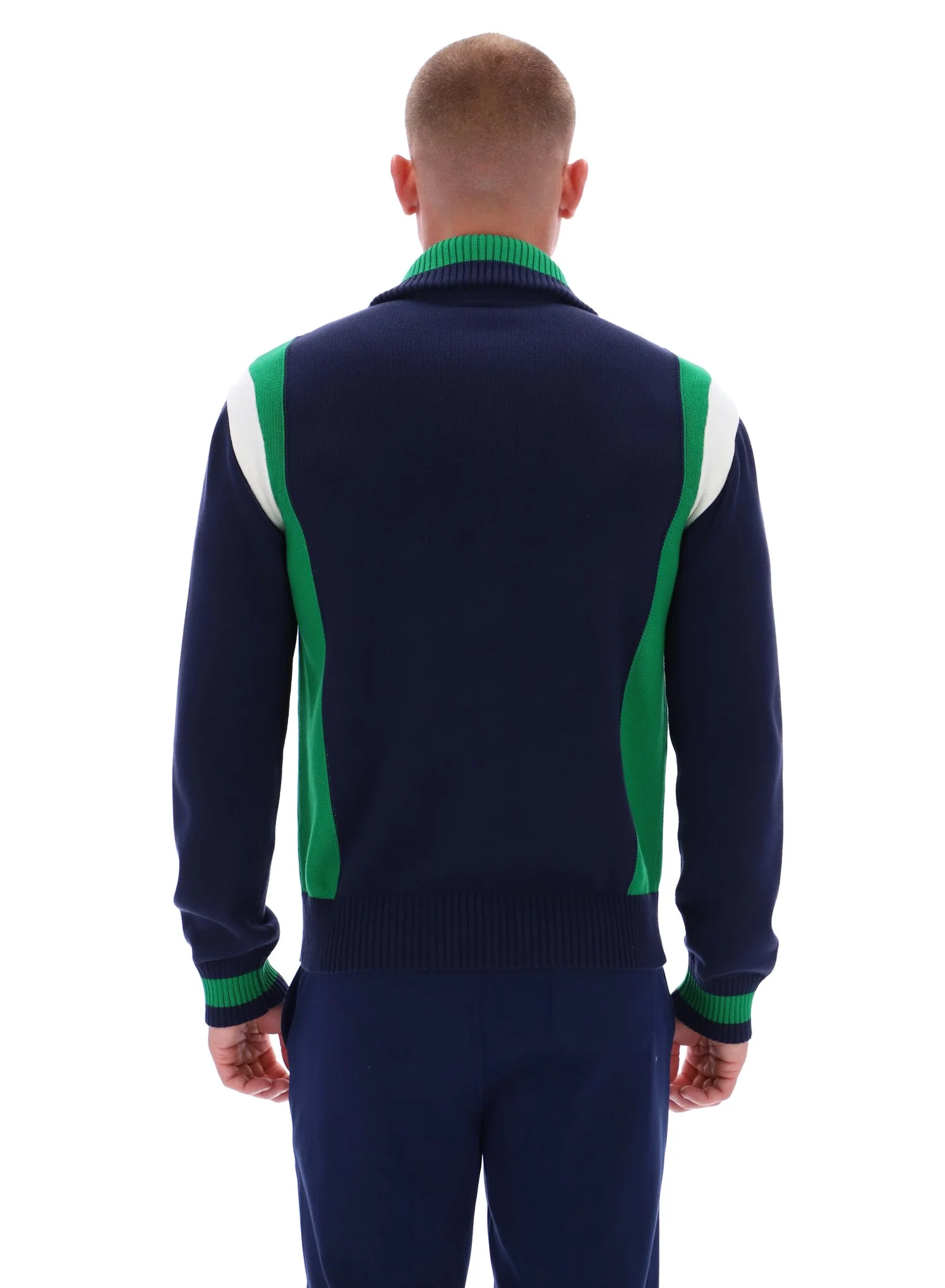 Fila Navy Cortez Colourblocked Knitted Track Top - Image 6