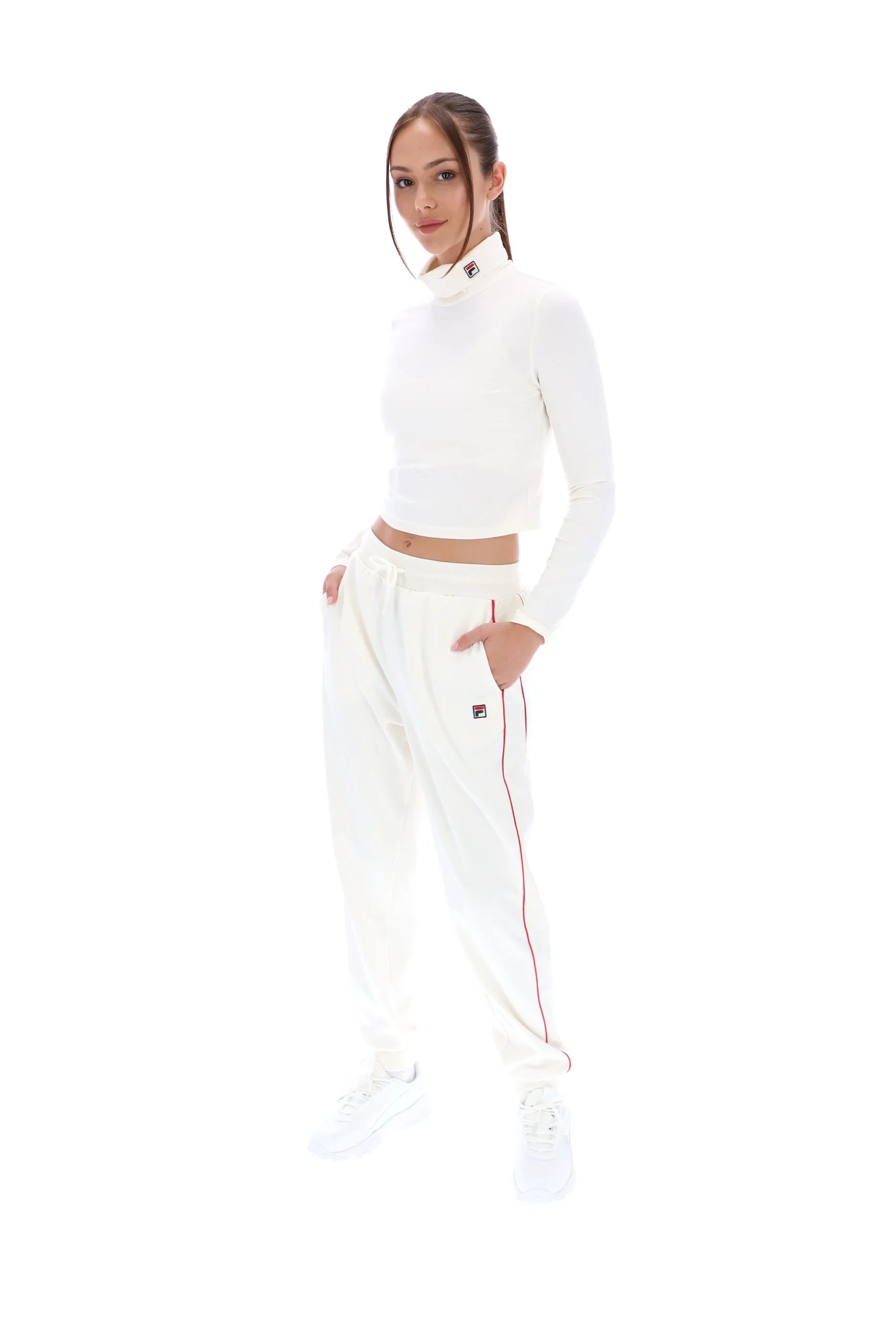 Cream Heidi Cropped Roll Neck Top - Image 3