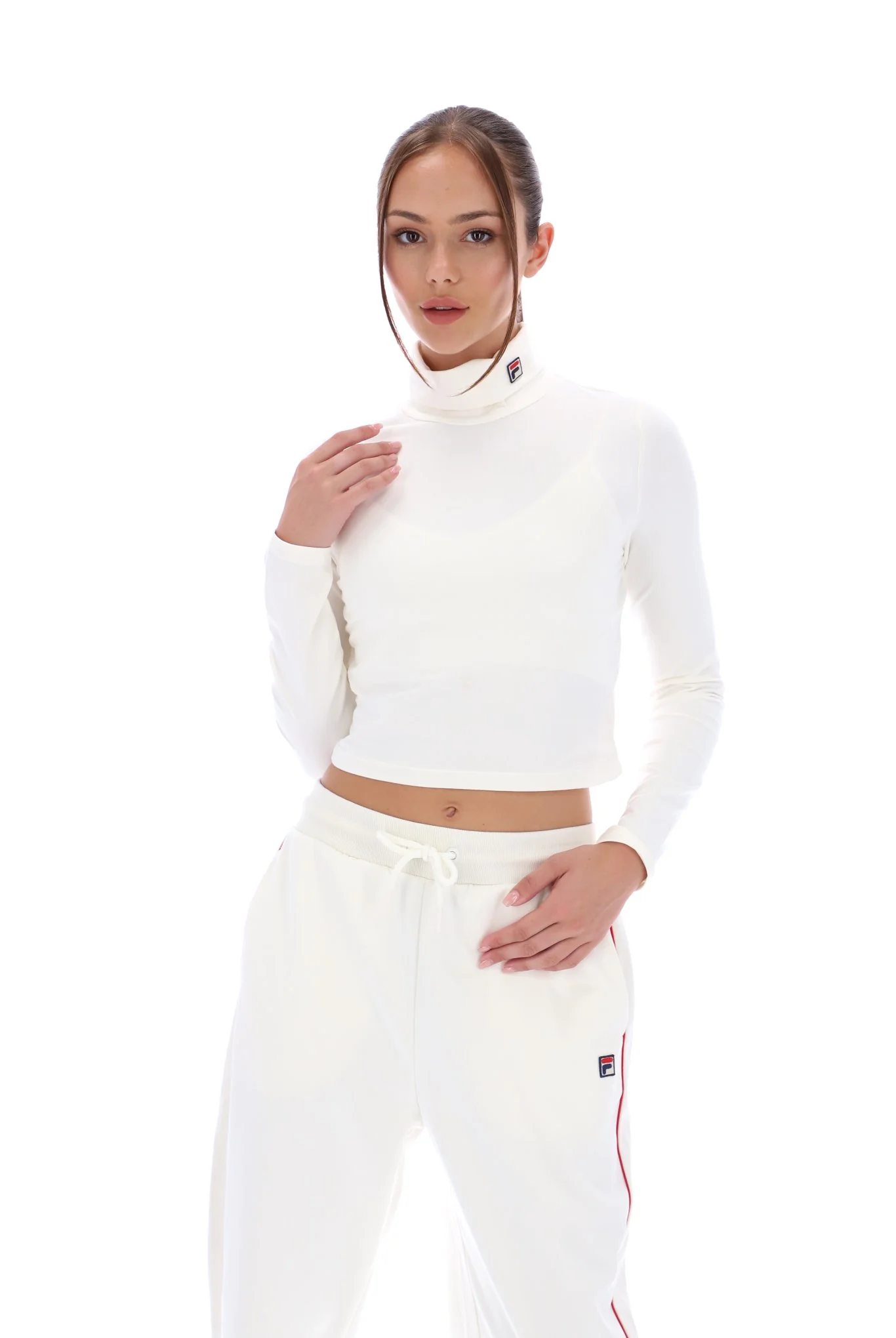 Cream Heidi Cropped Roll Neck Top - Image 4