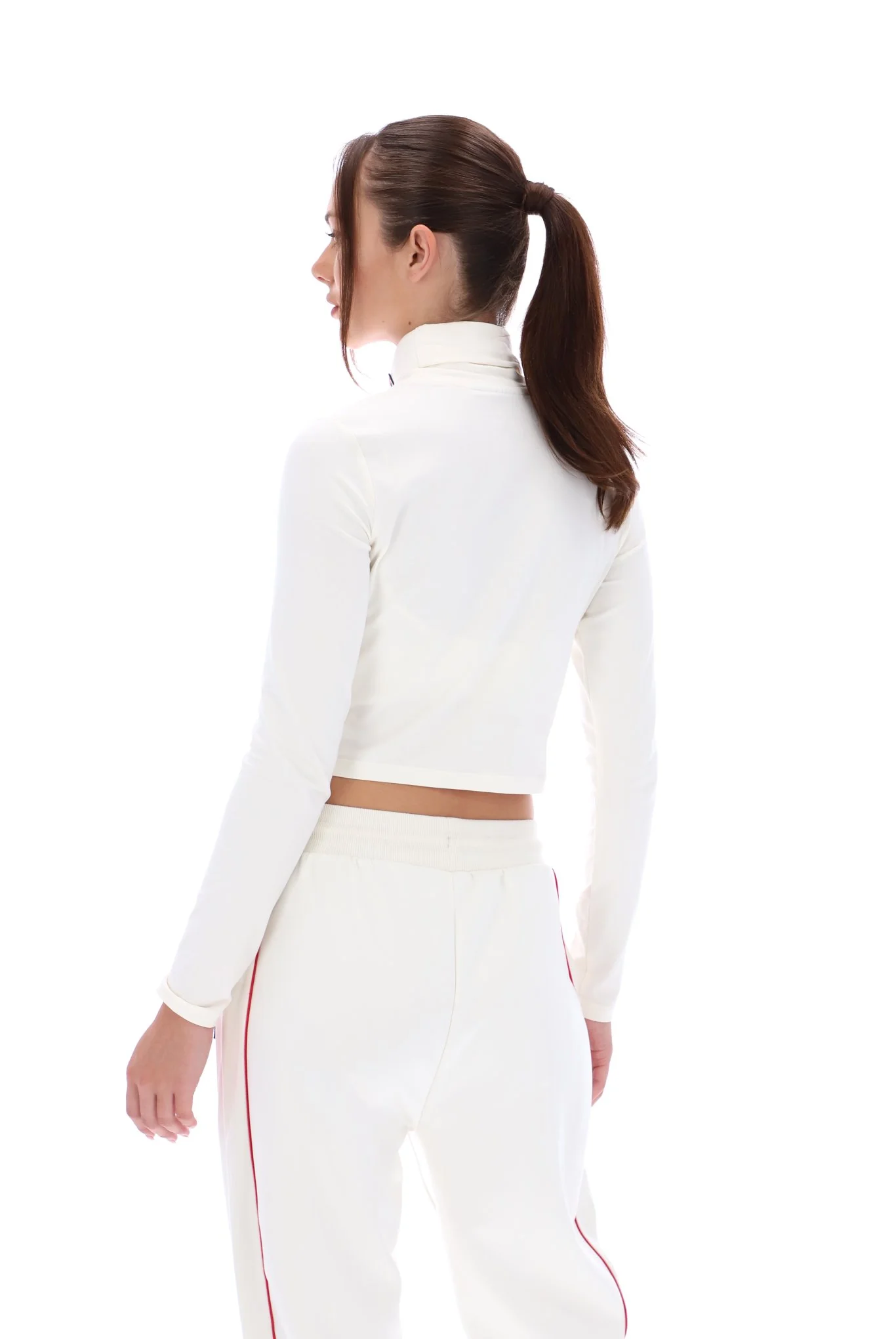Cream Heidi Cropped Roll Neck Top - Image 6